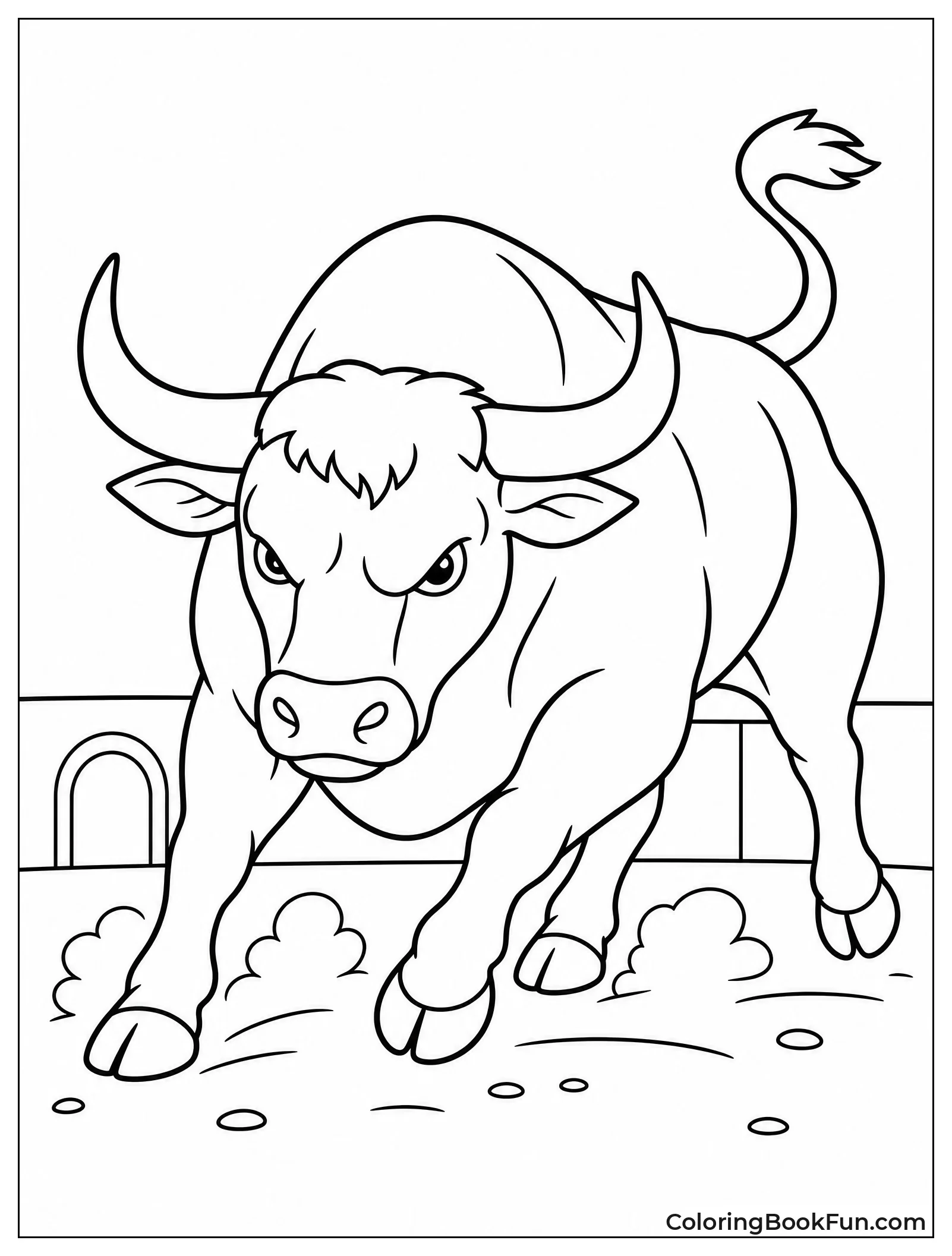 Bull in Classic Charging Pose