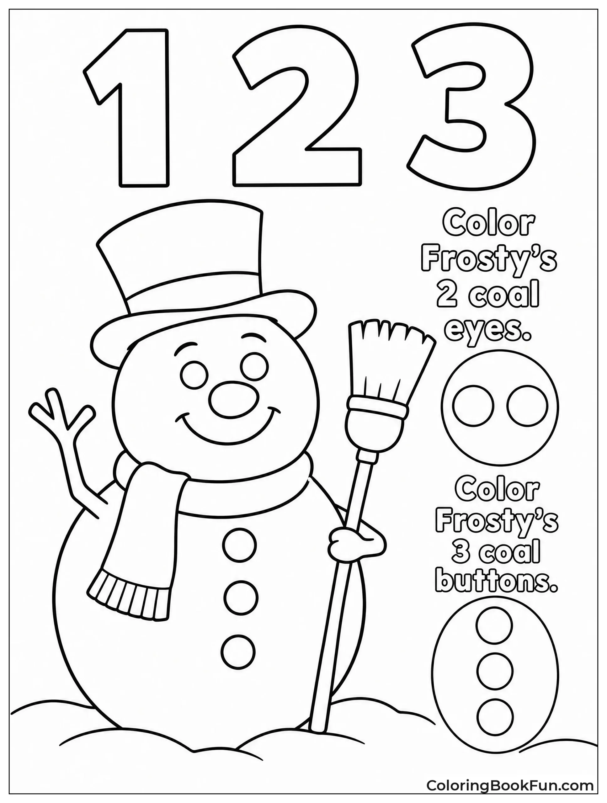 Kids Count Frosty's Coal Buttons