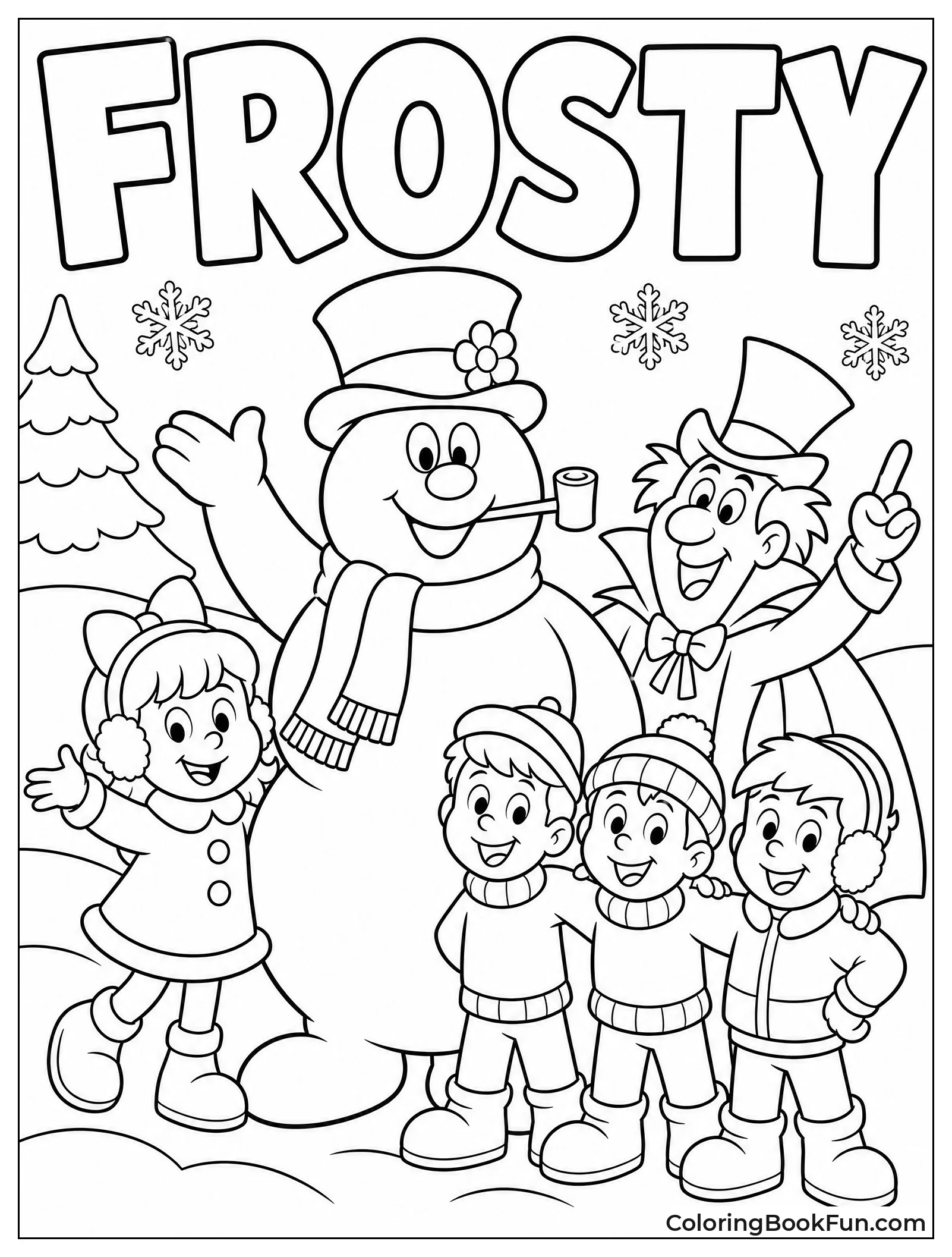 Frosty Stands Proud with His Friends