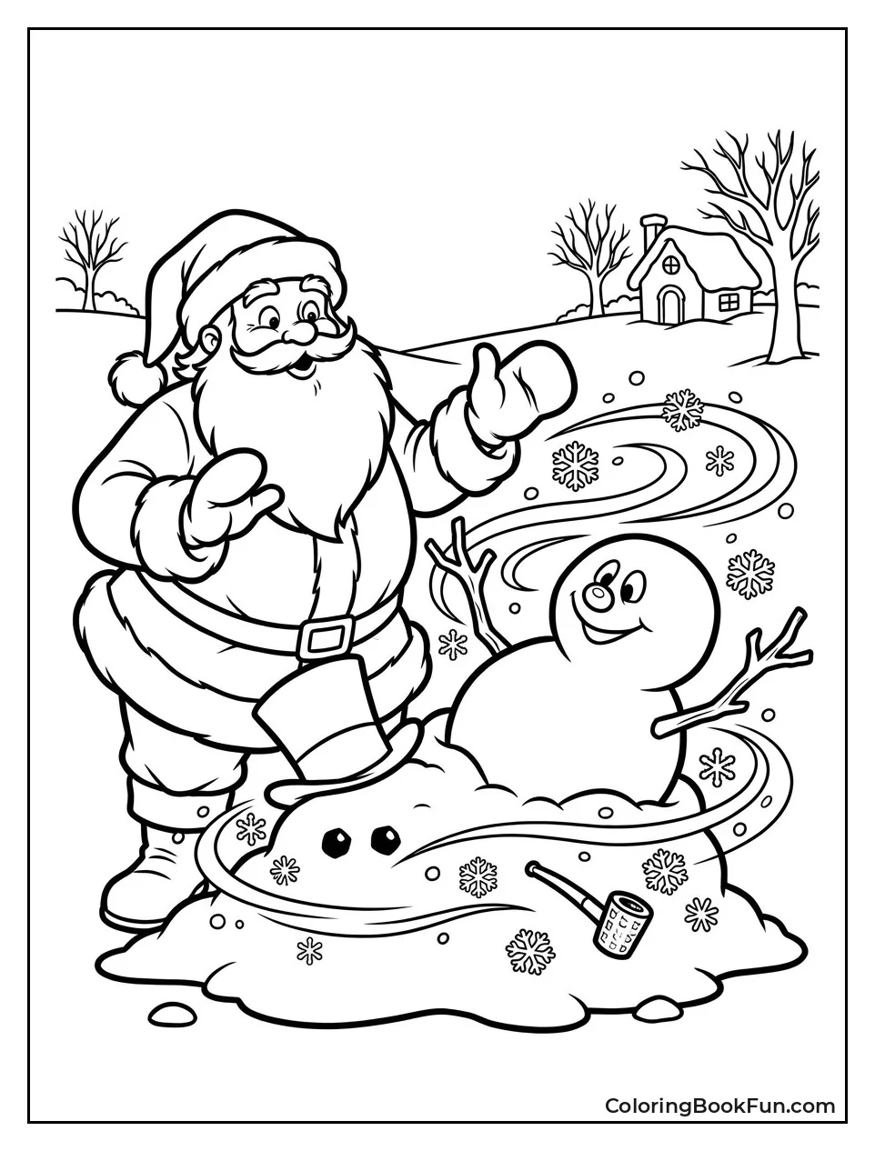 Santa Revives Frosty with Magic Snow