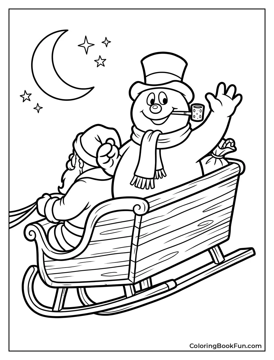 Frosty Waves Goodbye from Santa's Sleigh