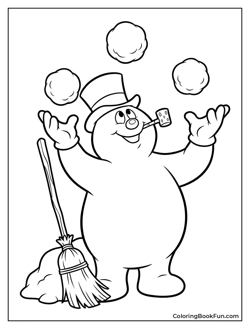 Frosty Juggles Snowballs in the Air