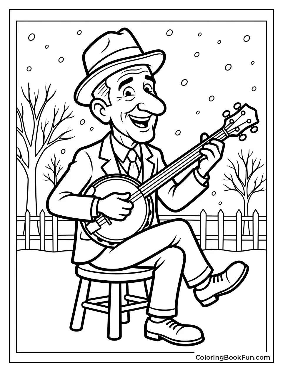 Narrator Plays Banjo Under Moonlight
