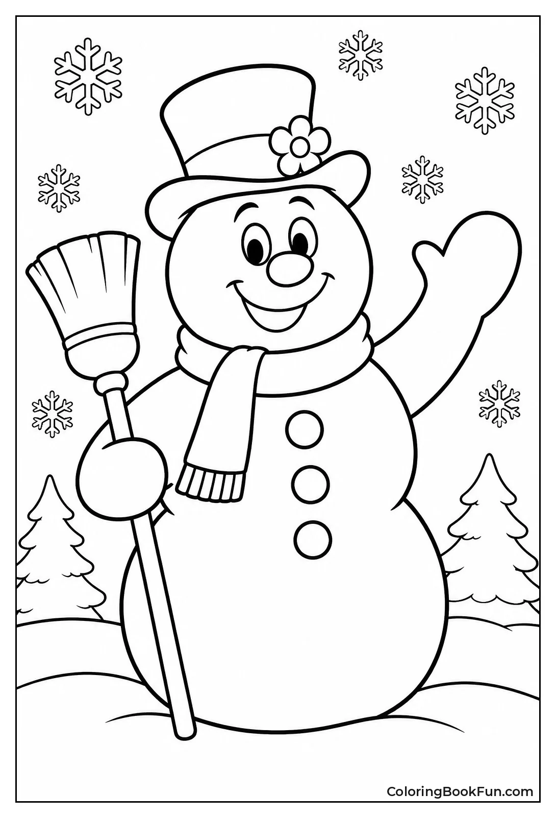 Simple Frosty Outline for Little Kids