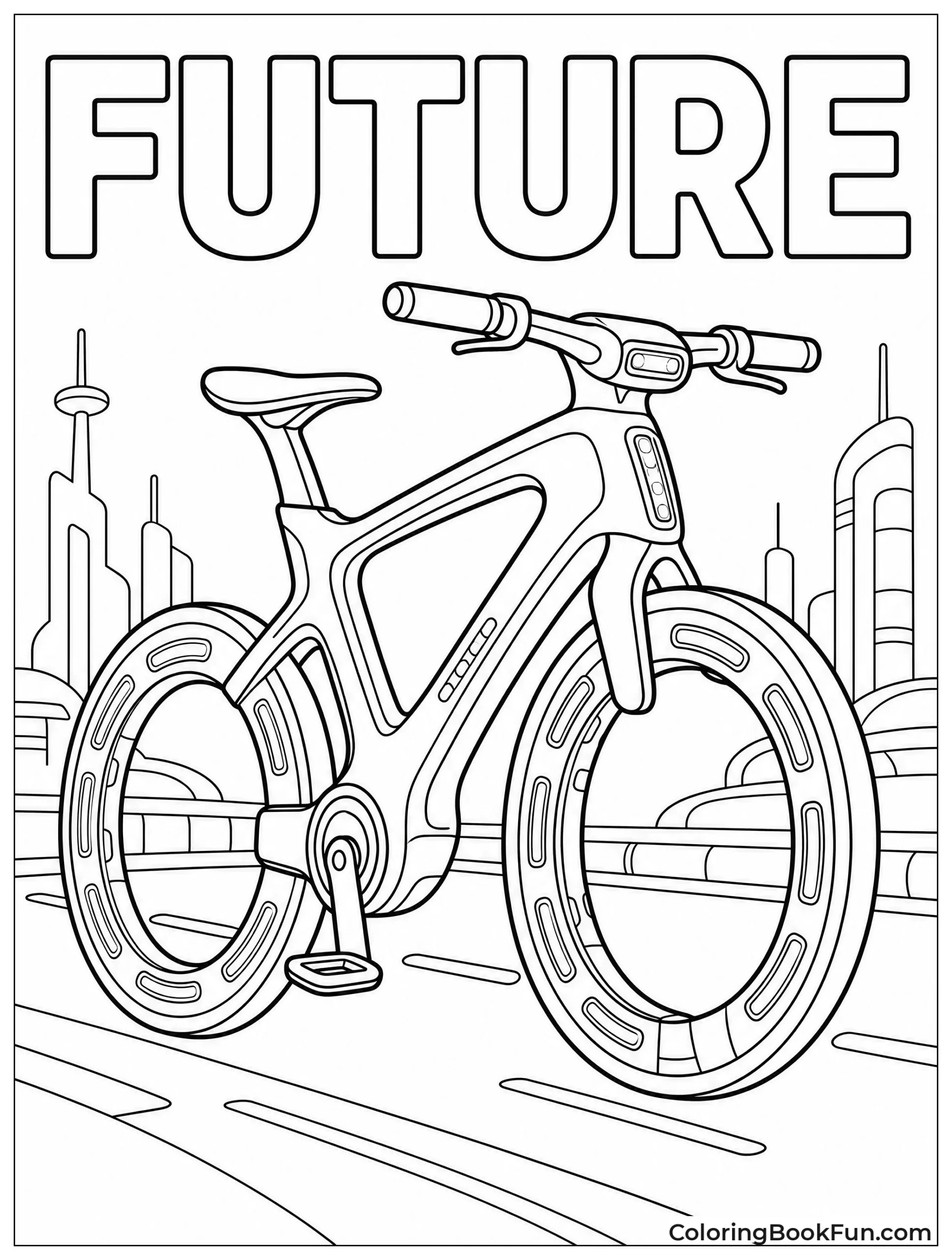 Futuristic Hover Bike with Lights