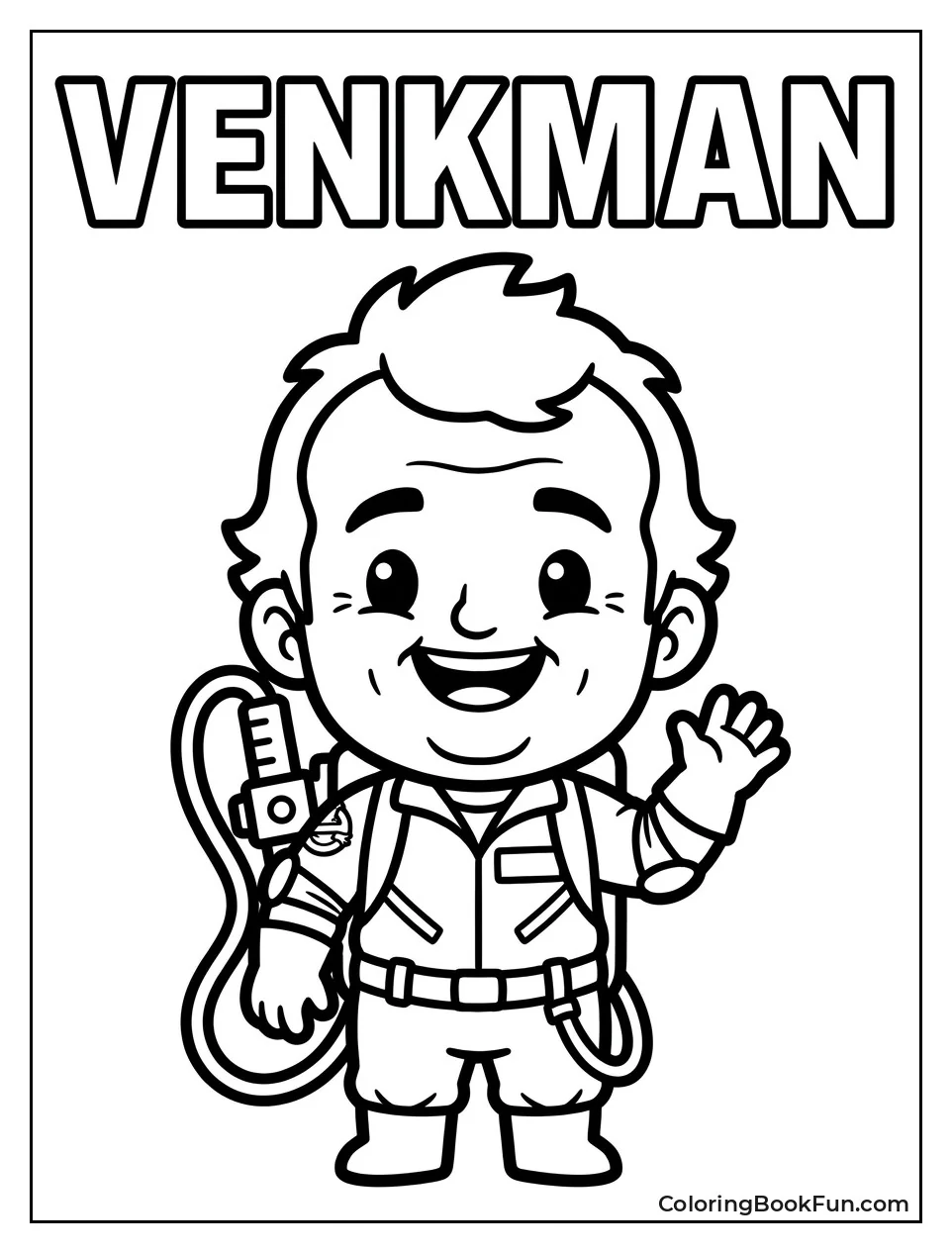 Chibi Venkman Waving with Confident Smirk
