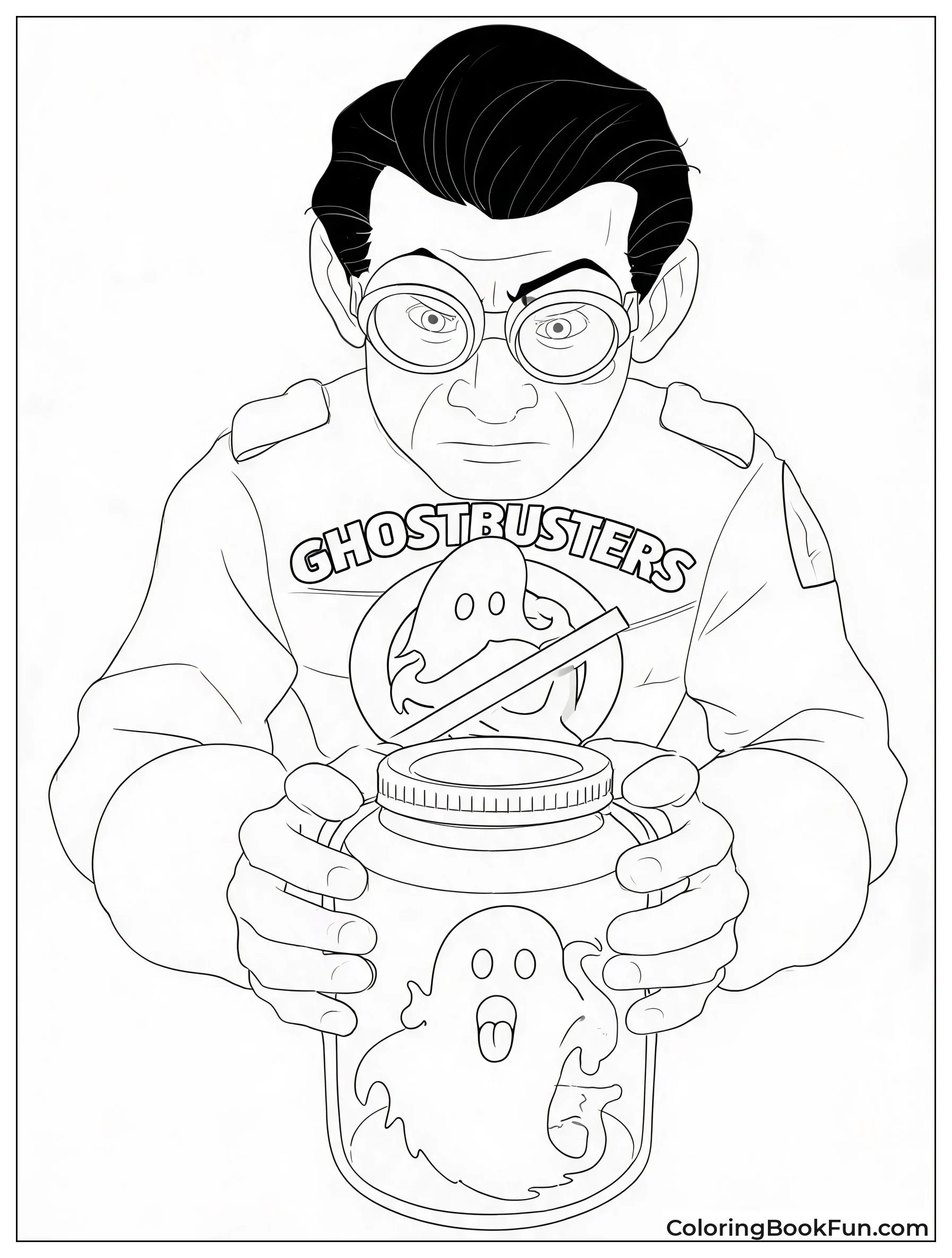 Egon Examining Ghost in a Jar