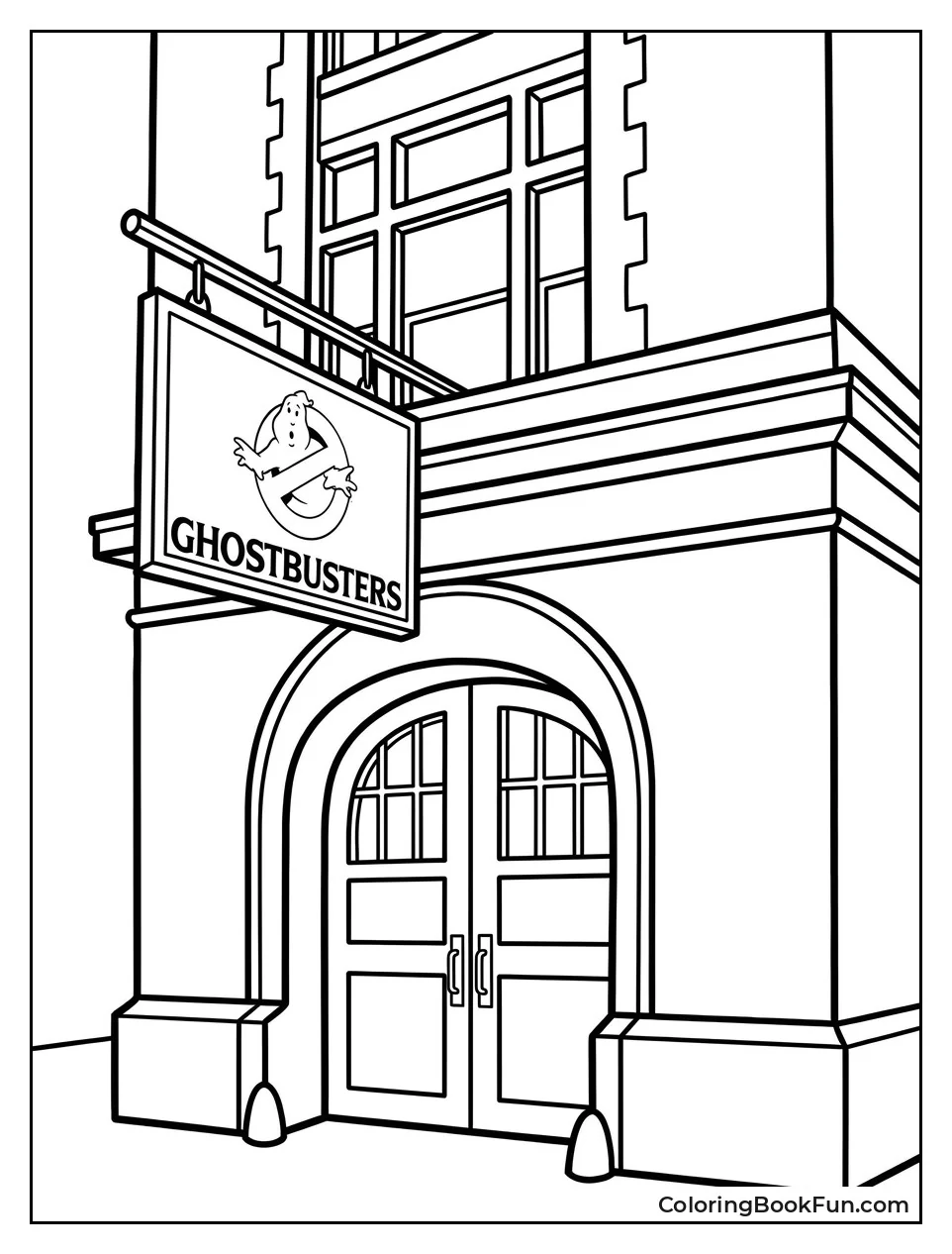 Firehouse with Big Red Doors