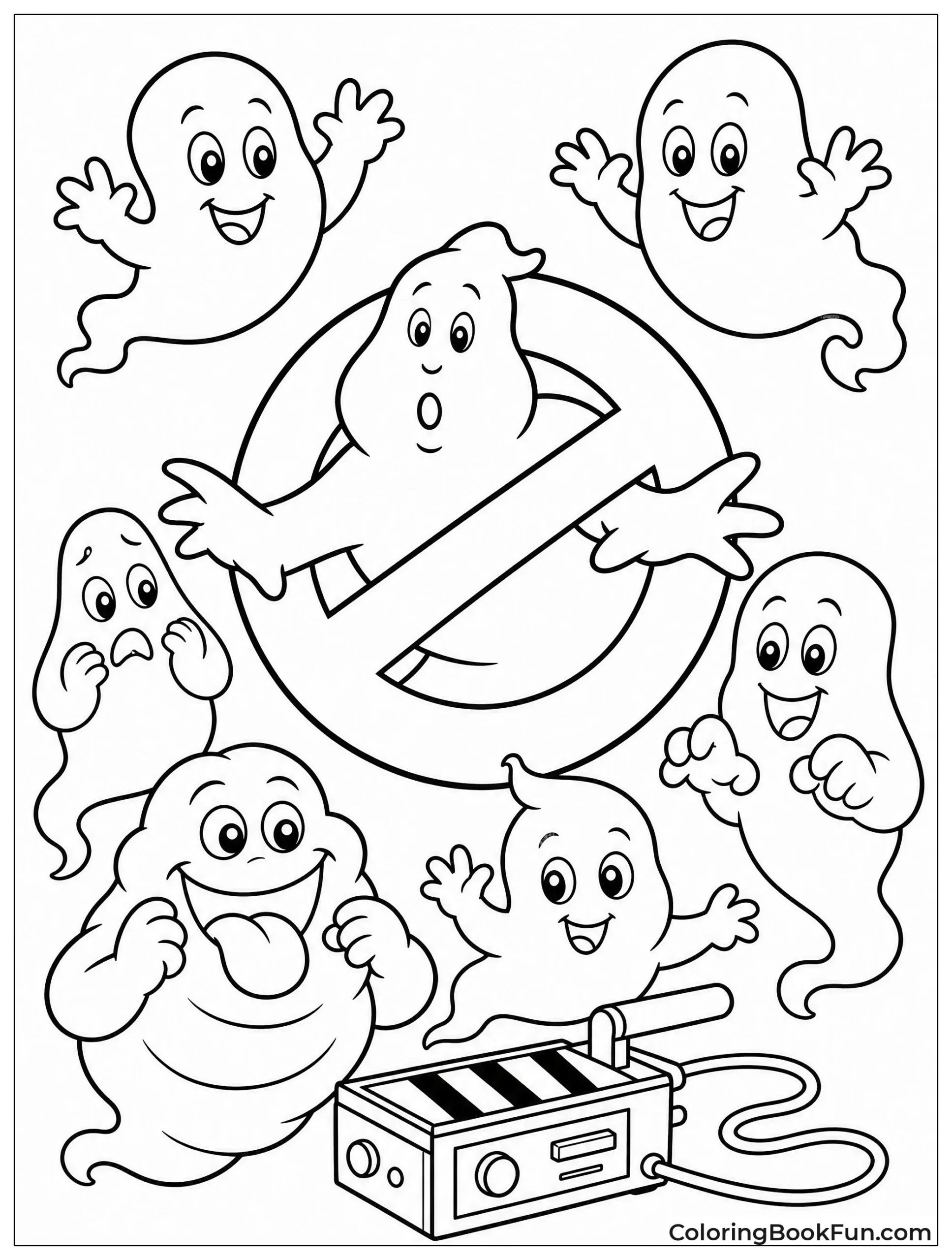 Kawaii Ghosts with Big Eyes Floating