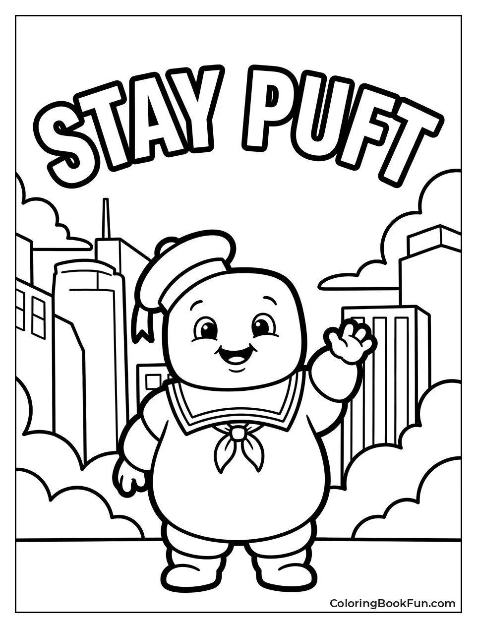 Cute Stay Puft Marshmallow Man Smiling