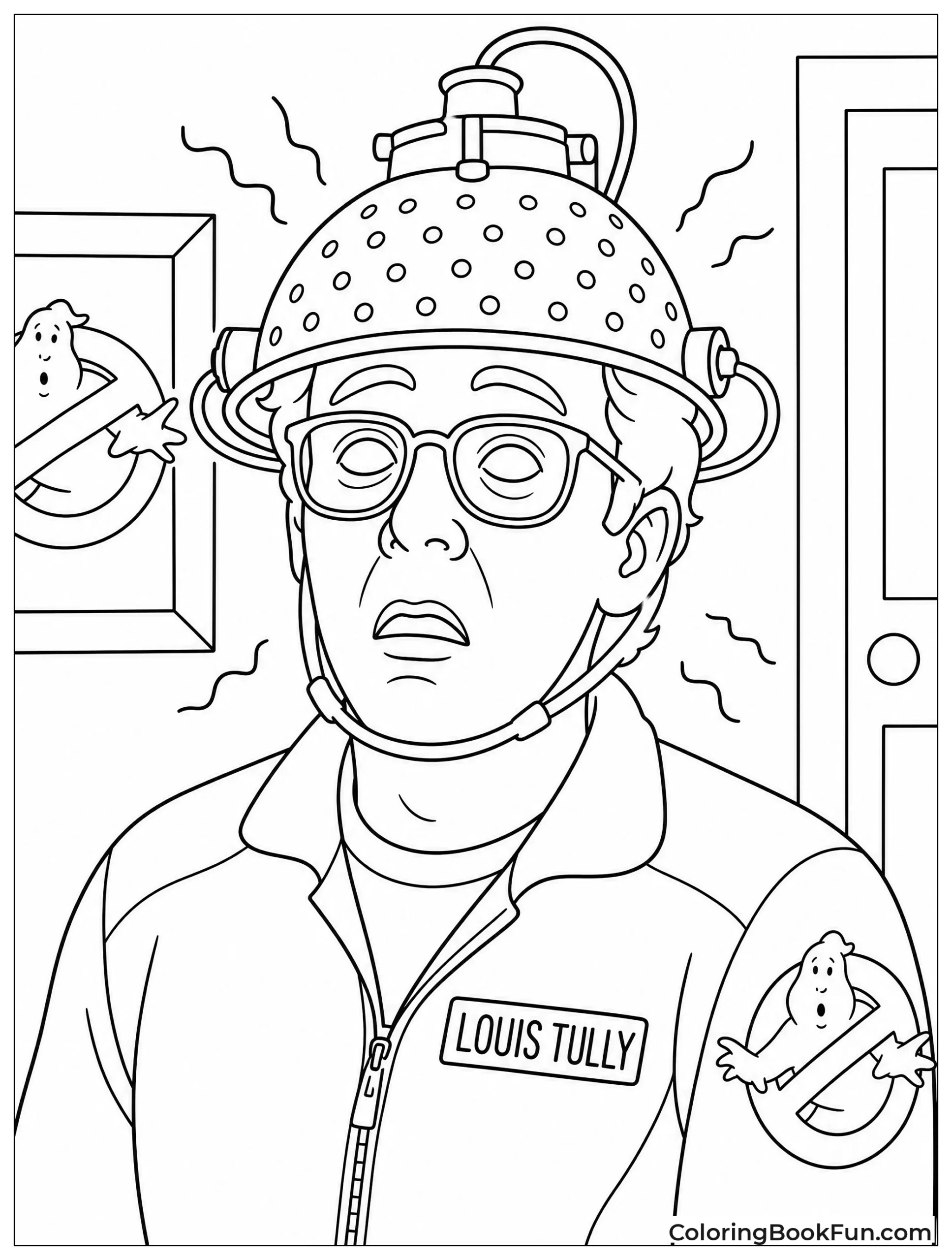 Louis Wearing Colander Helmet Looking Confused