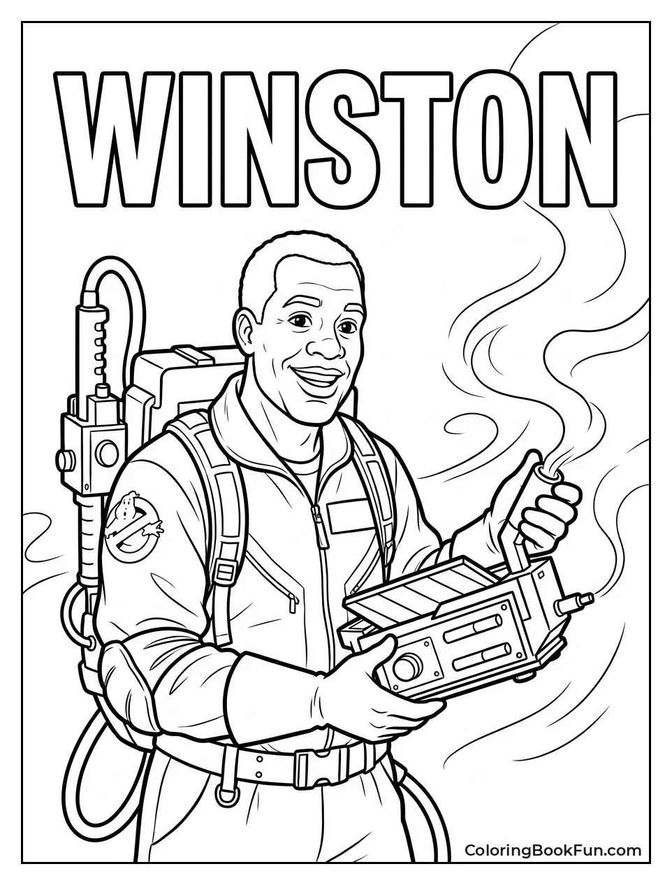 Winston Holding Ghost Trap with Smile