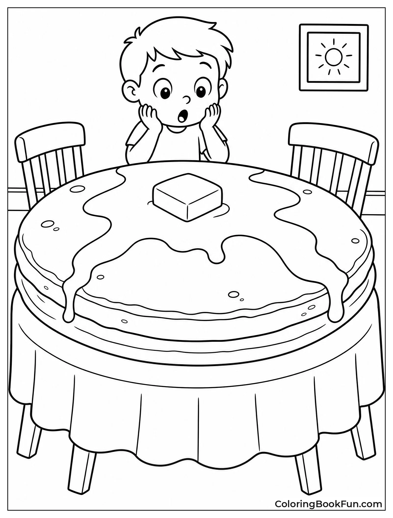 Giant Pancake on Dining Table