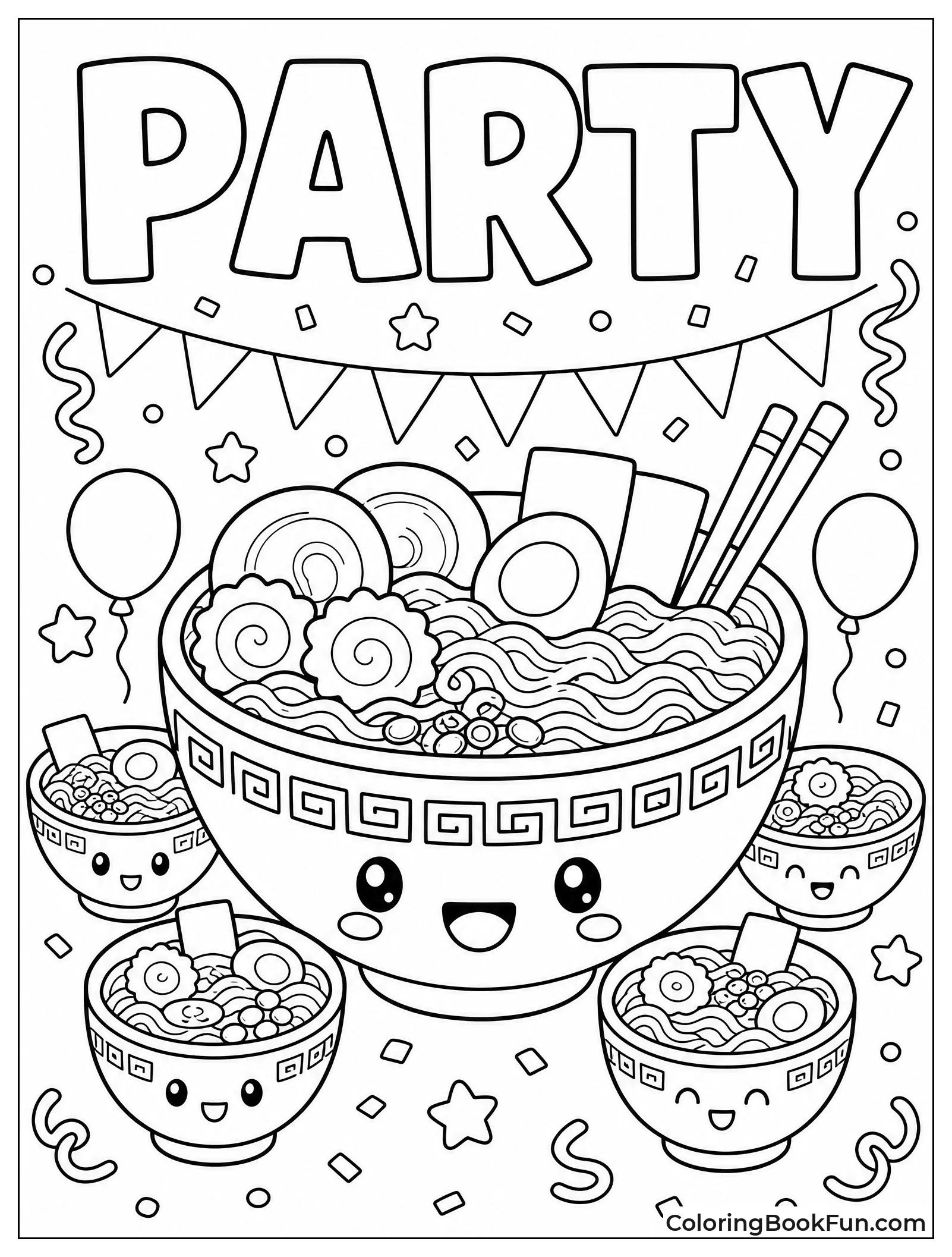Giant Shared Ramen at Party