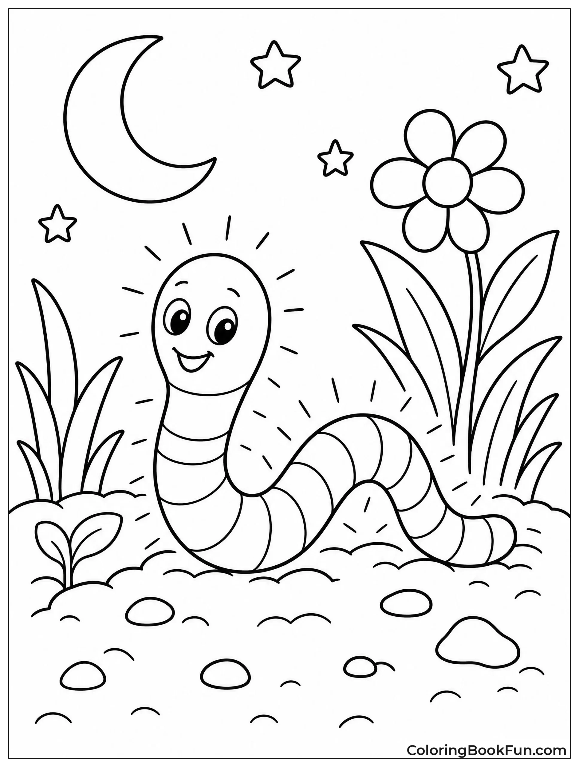 Glowing Worm in Dark Garden