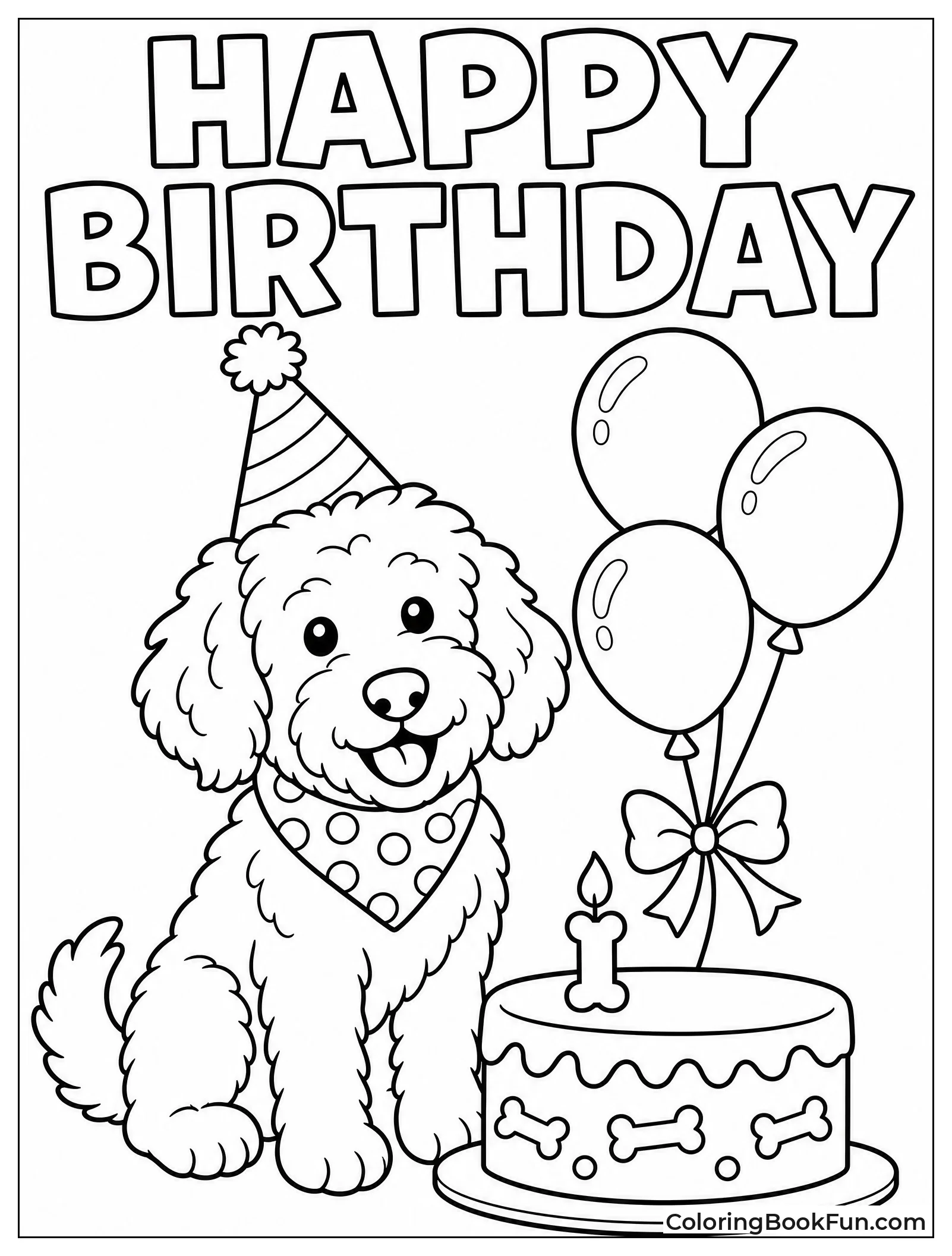 Dog Wears Party Hat at Birthday