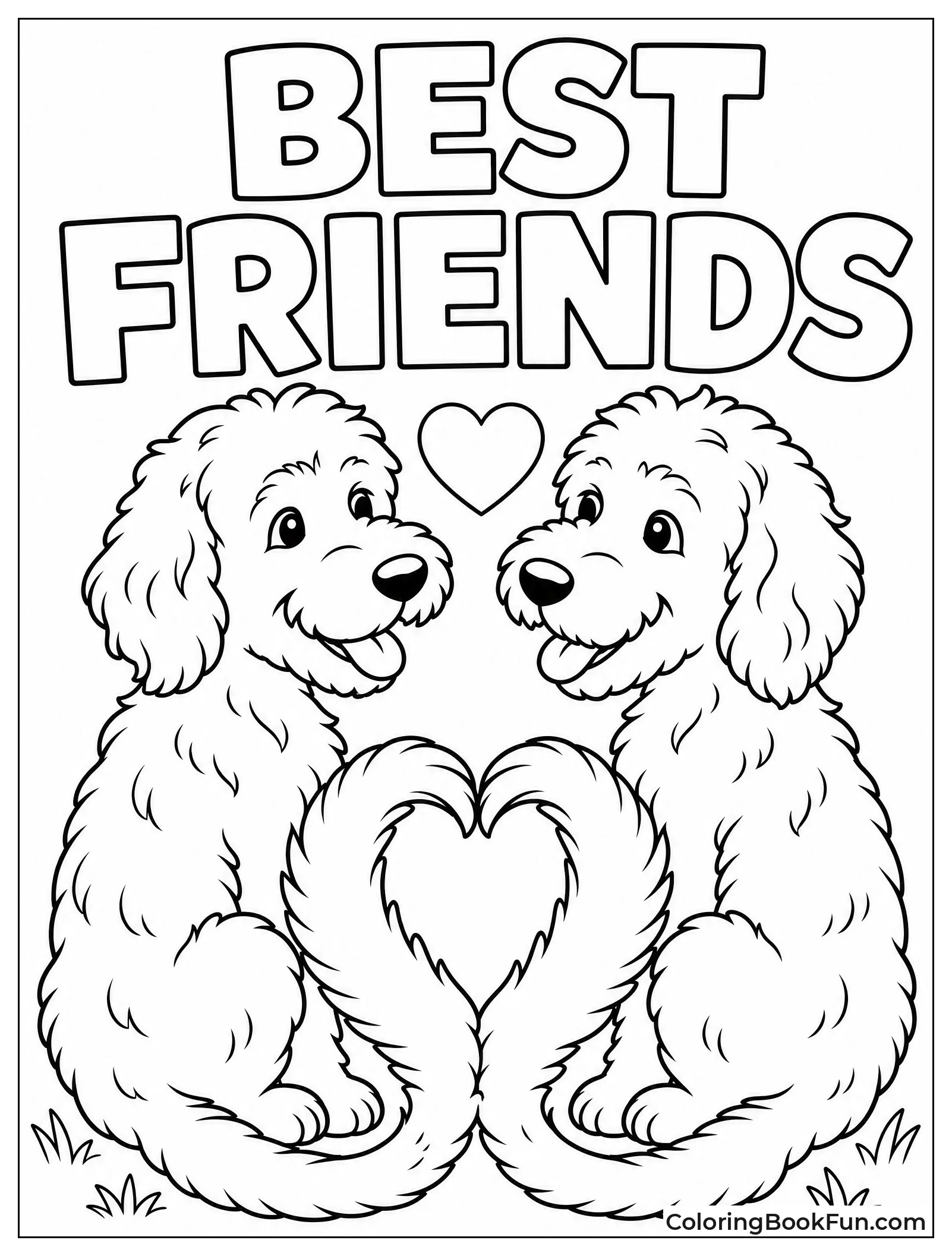 Two Dogs Form a Heart Shape