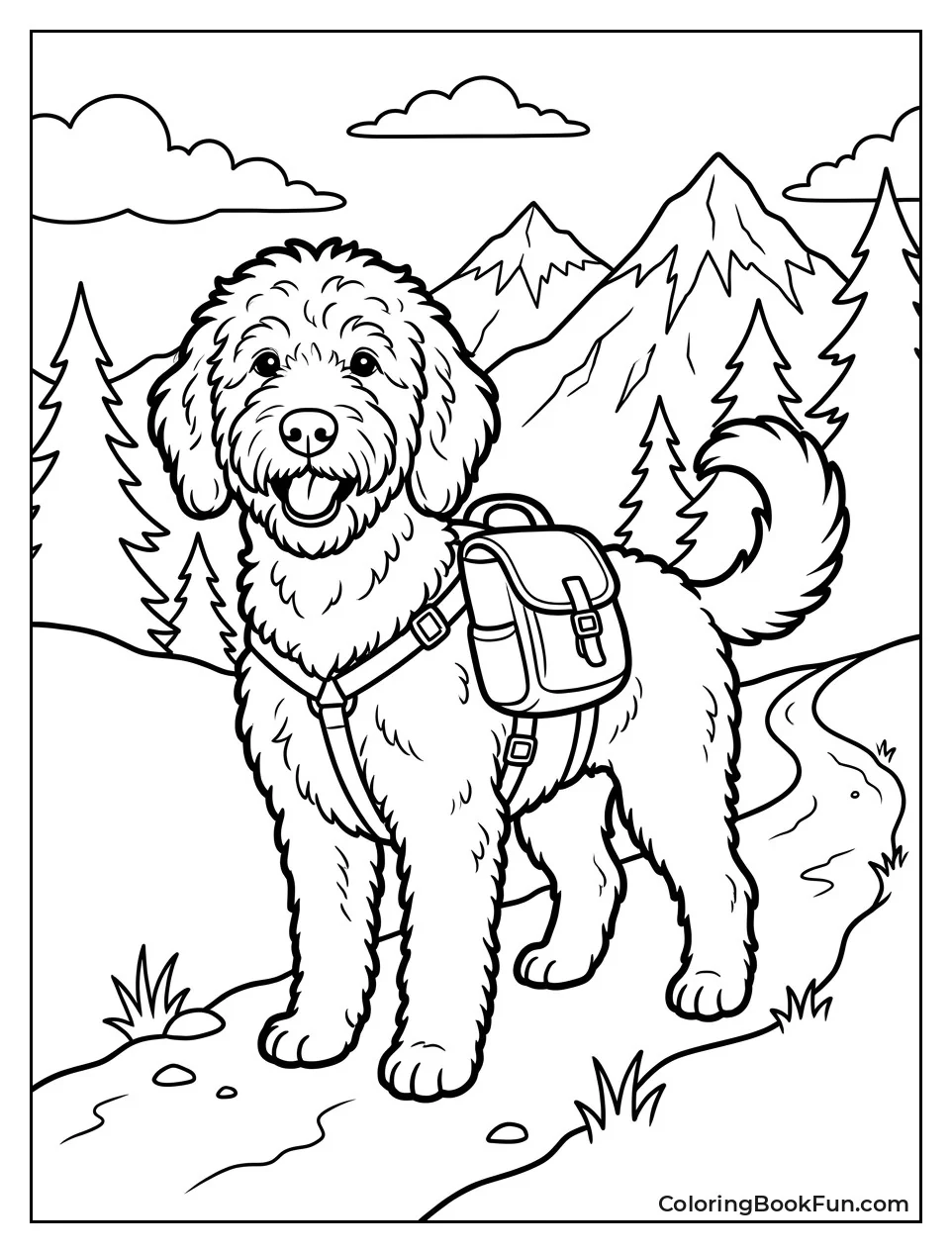 Dog Hikes With Backpack on Trail