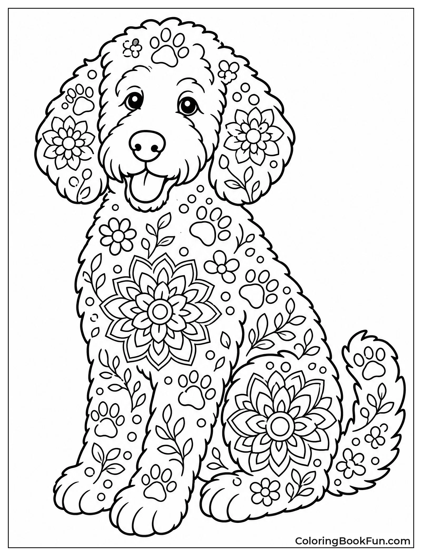Goldendoodle Filled With Paw Prints