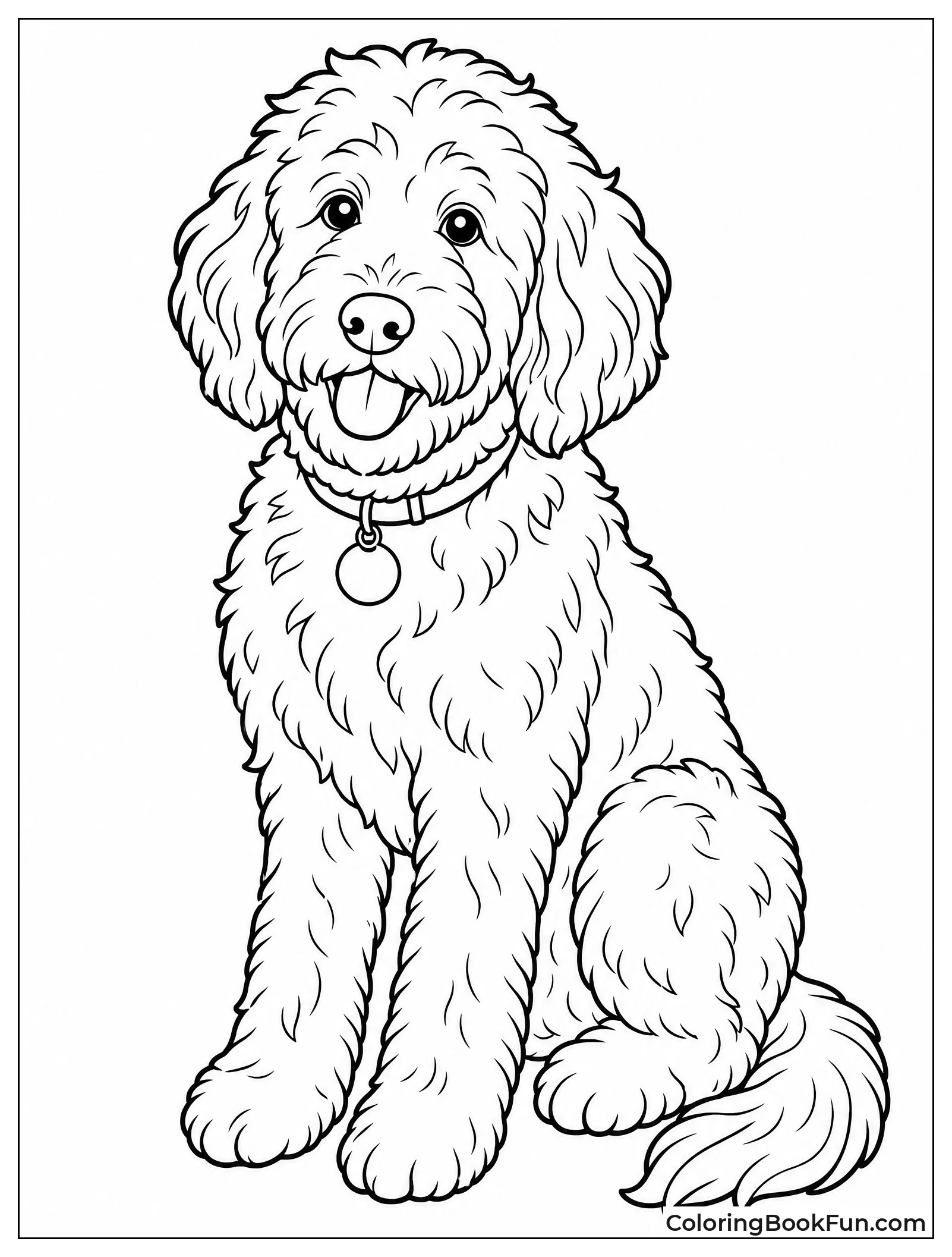 Realistic Goldendoodle with Detailed Fur