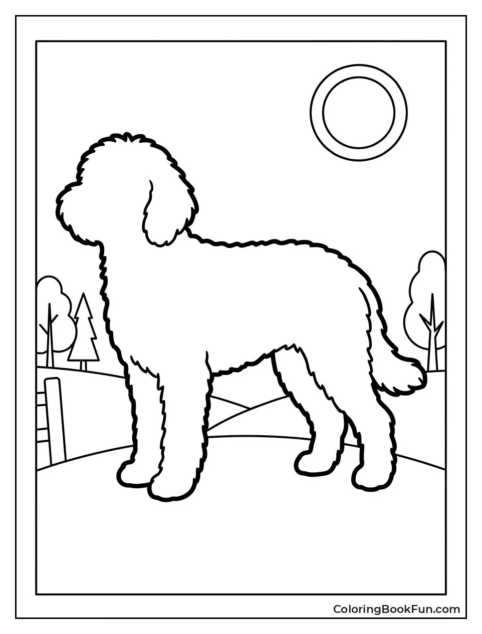 Bold Silhouette of Goldendoodle
