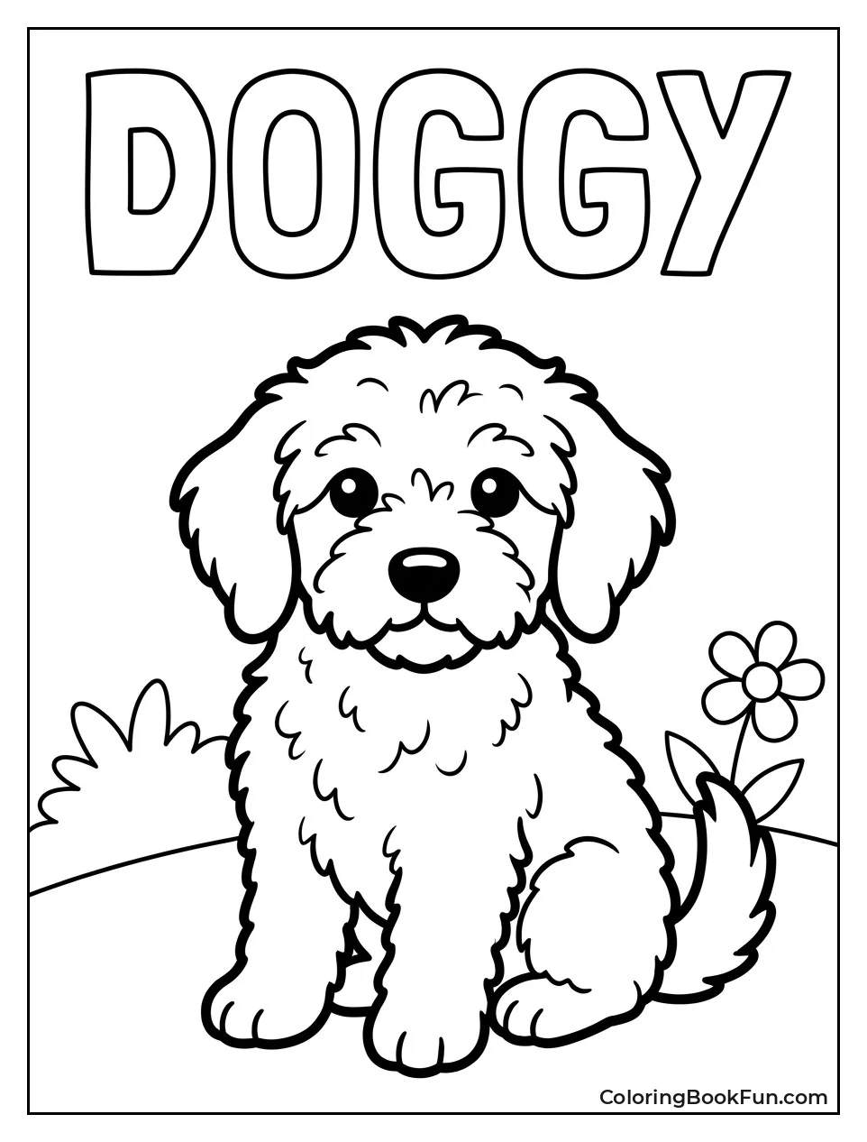 Simple Outline of Sitting Puppy