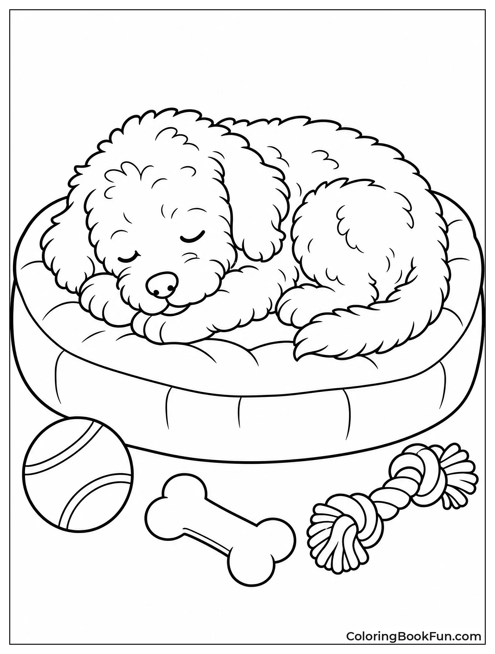 Puppy Sleeps on Cozy Bed