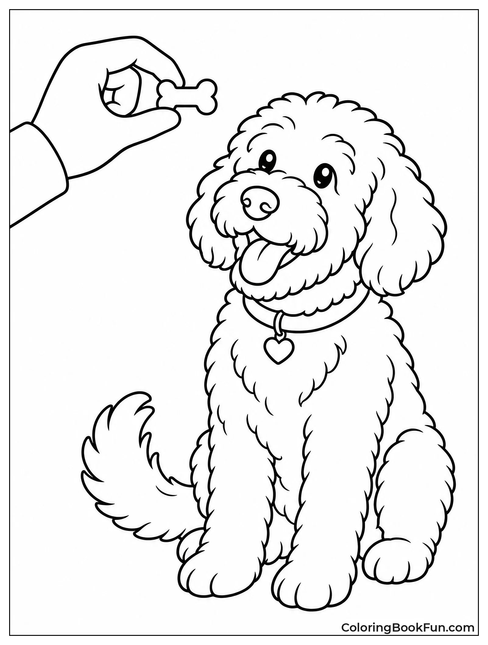 Goldendoodle Waits for a Treat