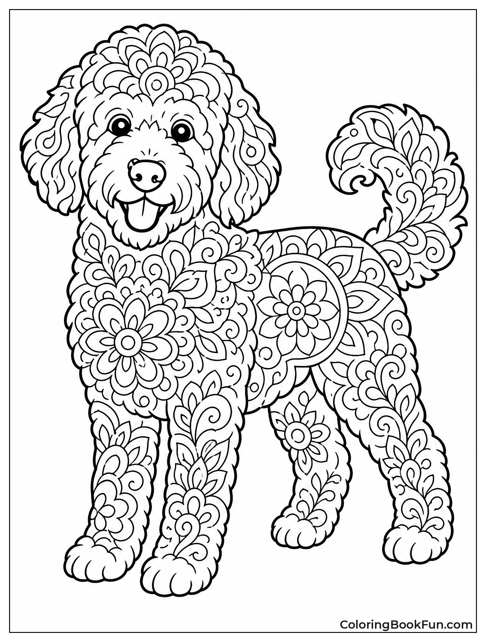 Goldendoodle Filled With Floral Patterns