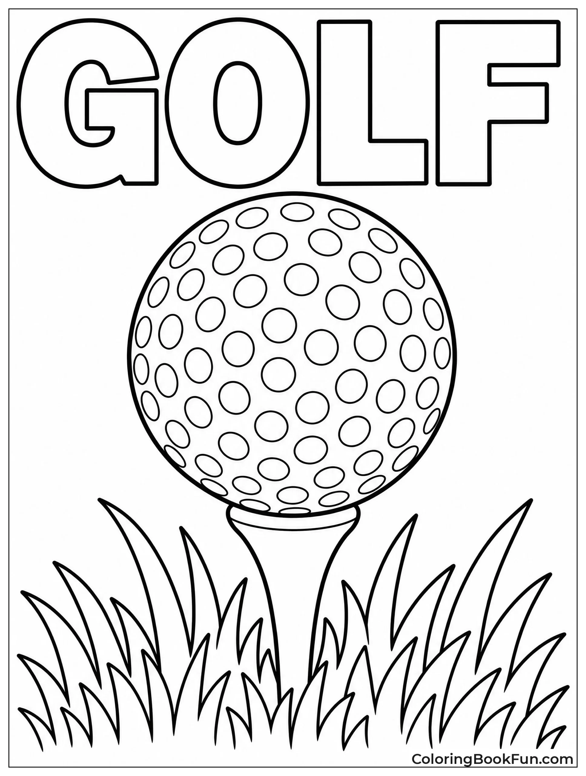 Golf Ball Rests on a Tee