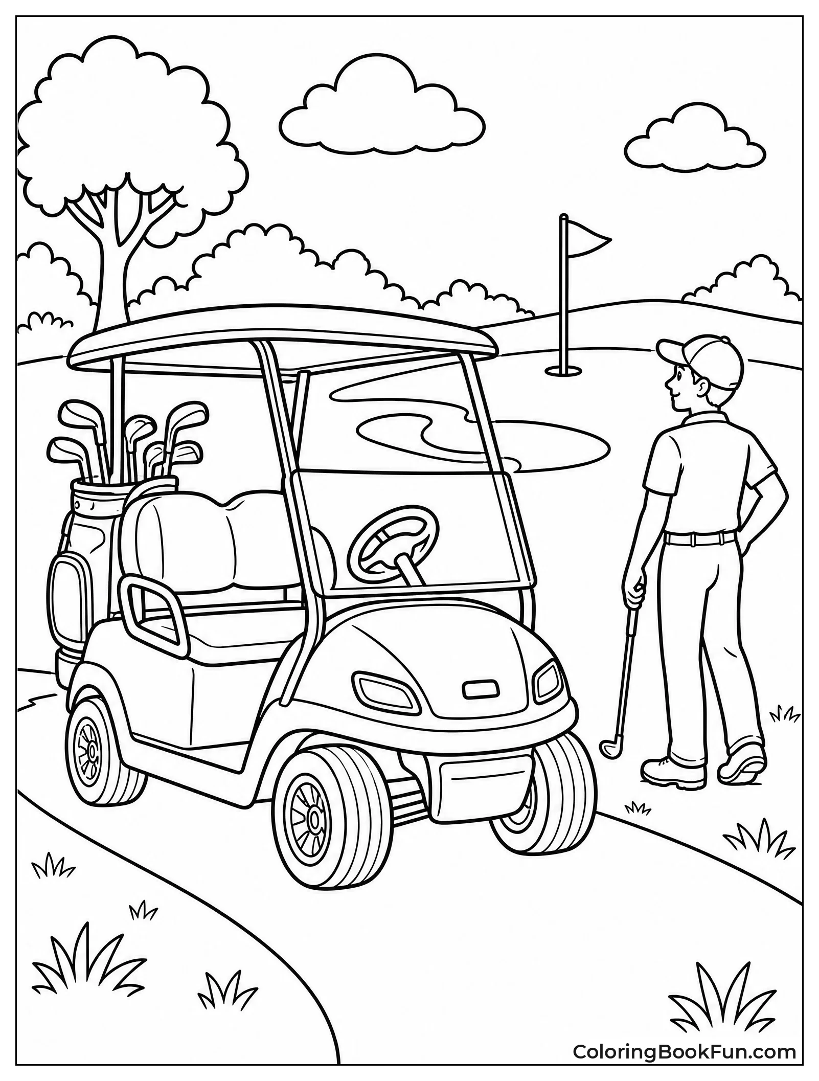Golf Cart Parks Near the Fairway