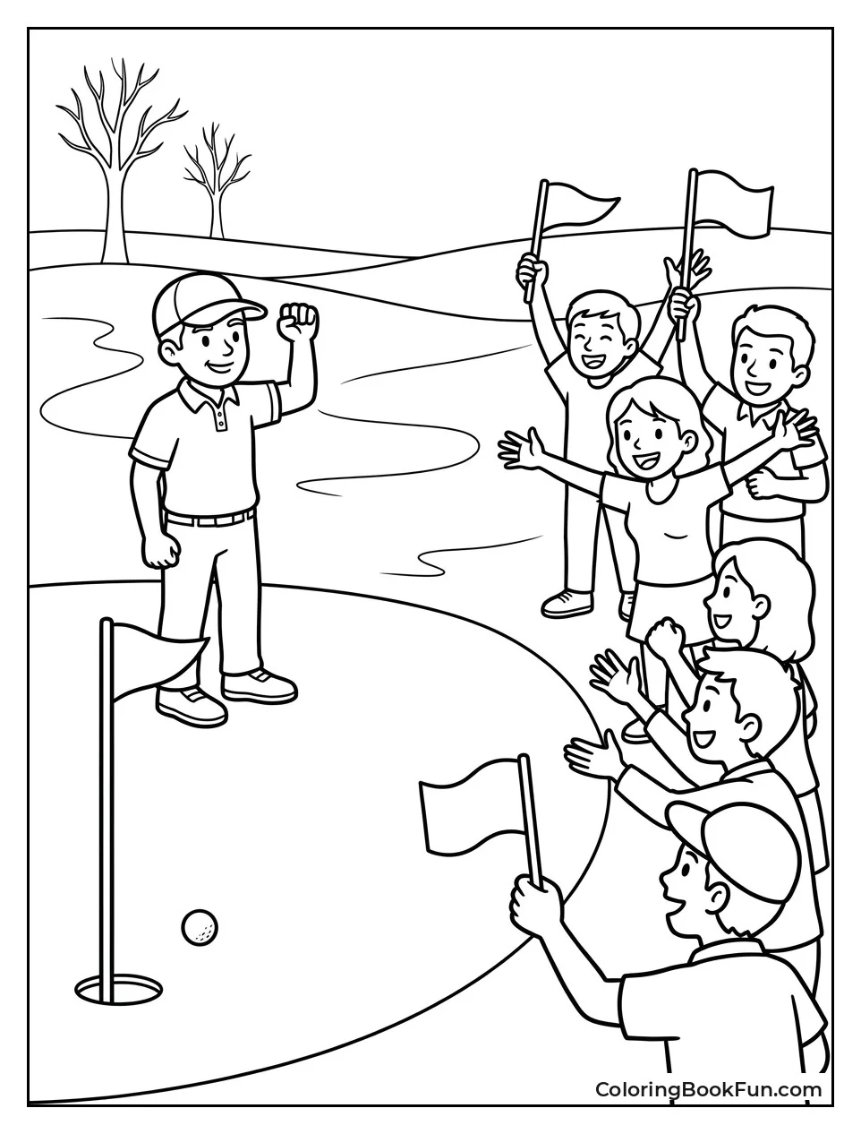 Fans Cheer a Great Golf Shot