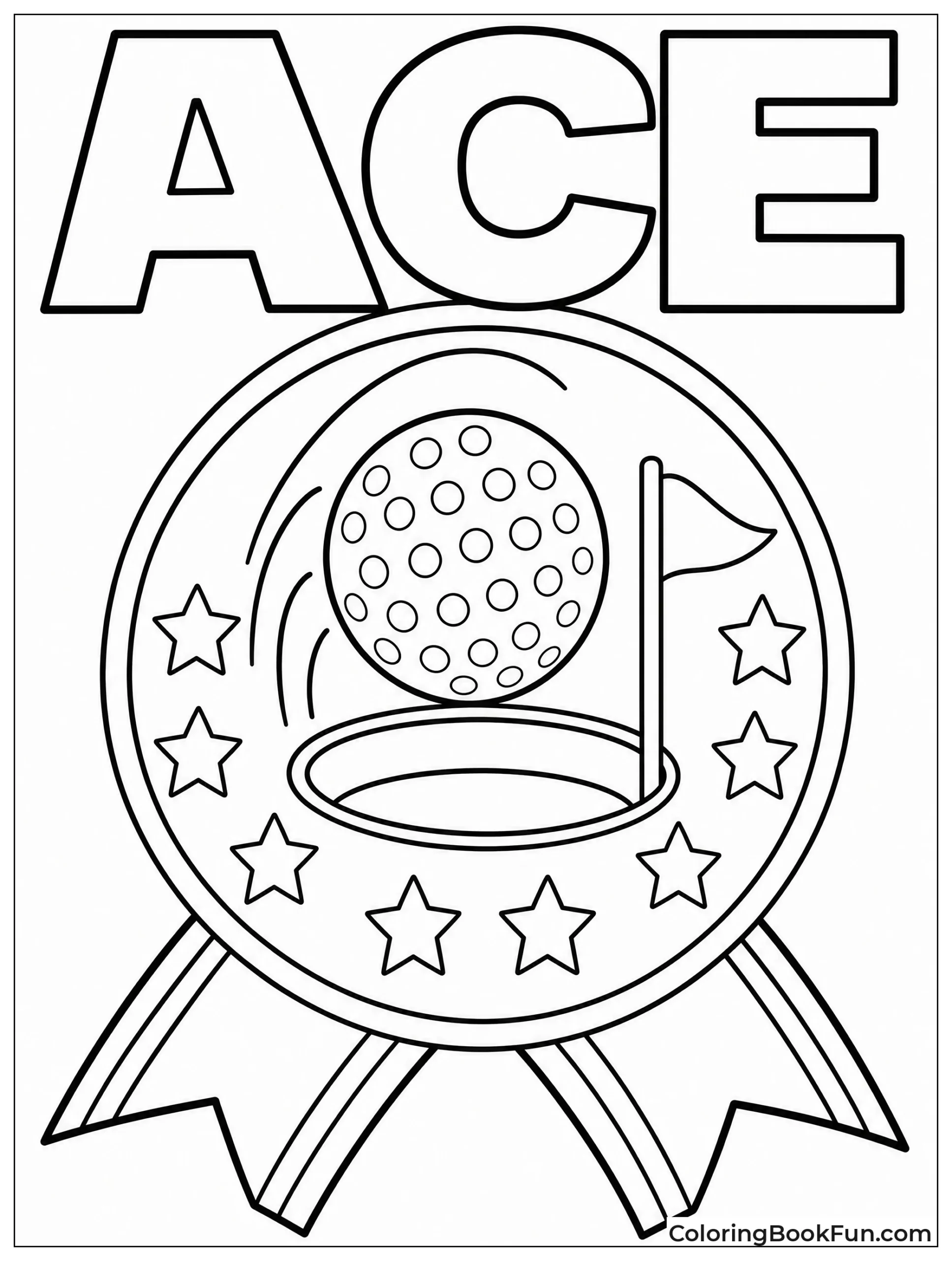 Big Medal Shows a Golf Ball