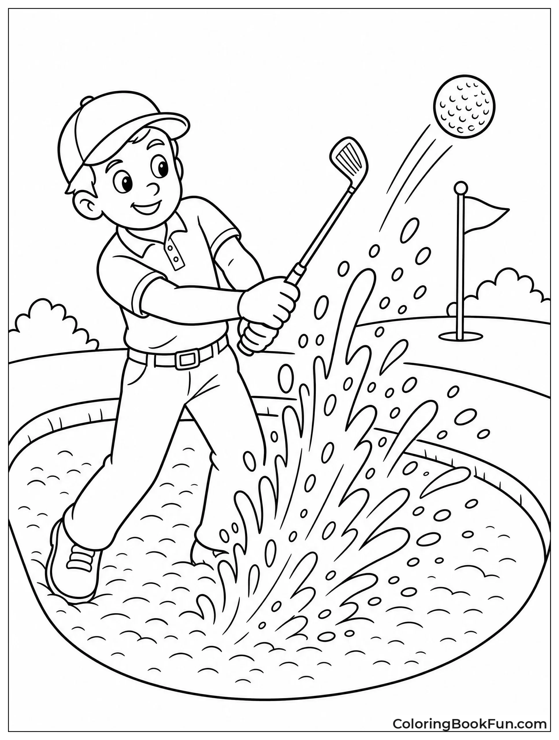 Golfer Hits Out of Sand