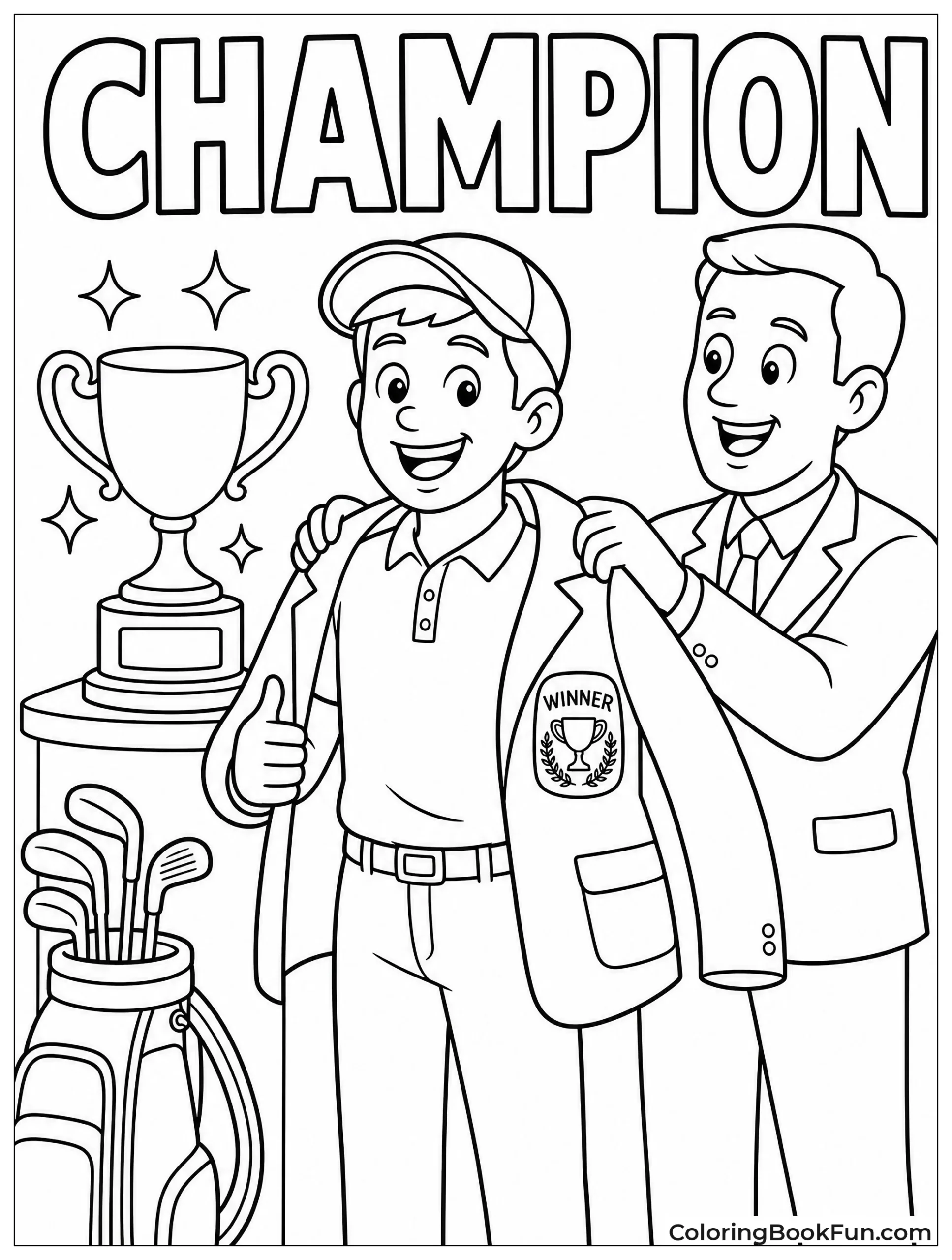 Golfer Receives a Shiny Trophy