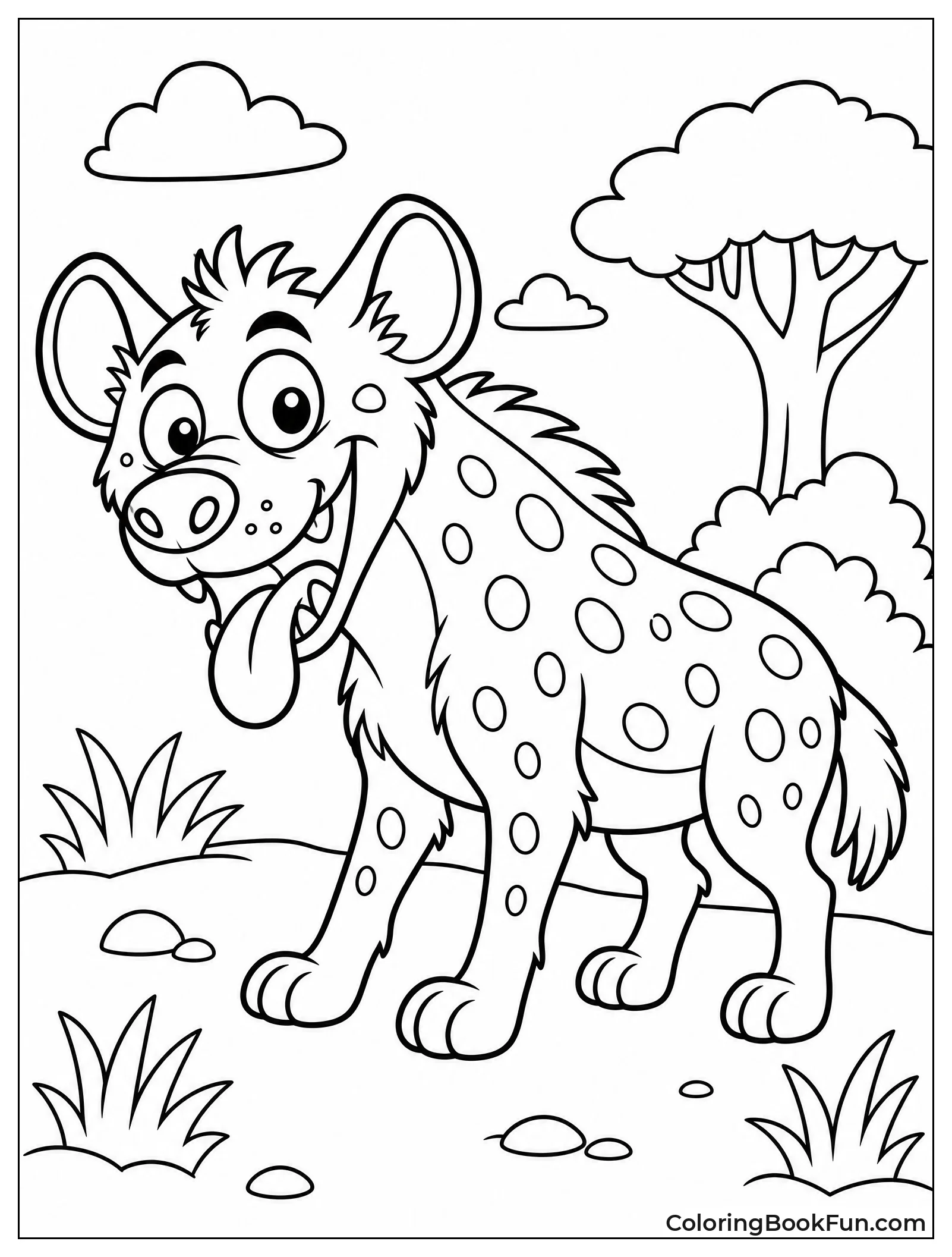 Silly Hyena with Tongue Out