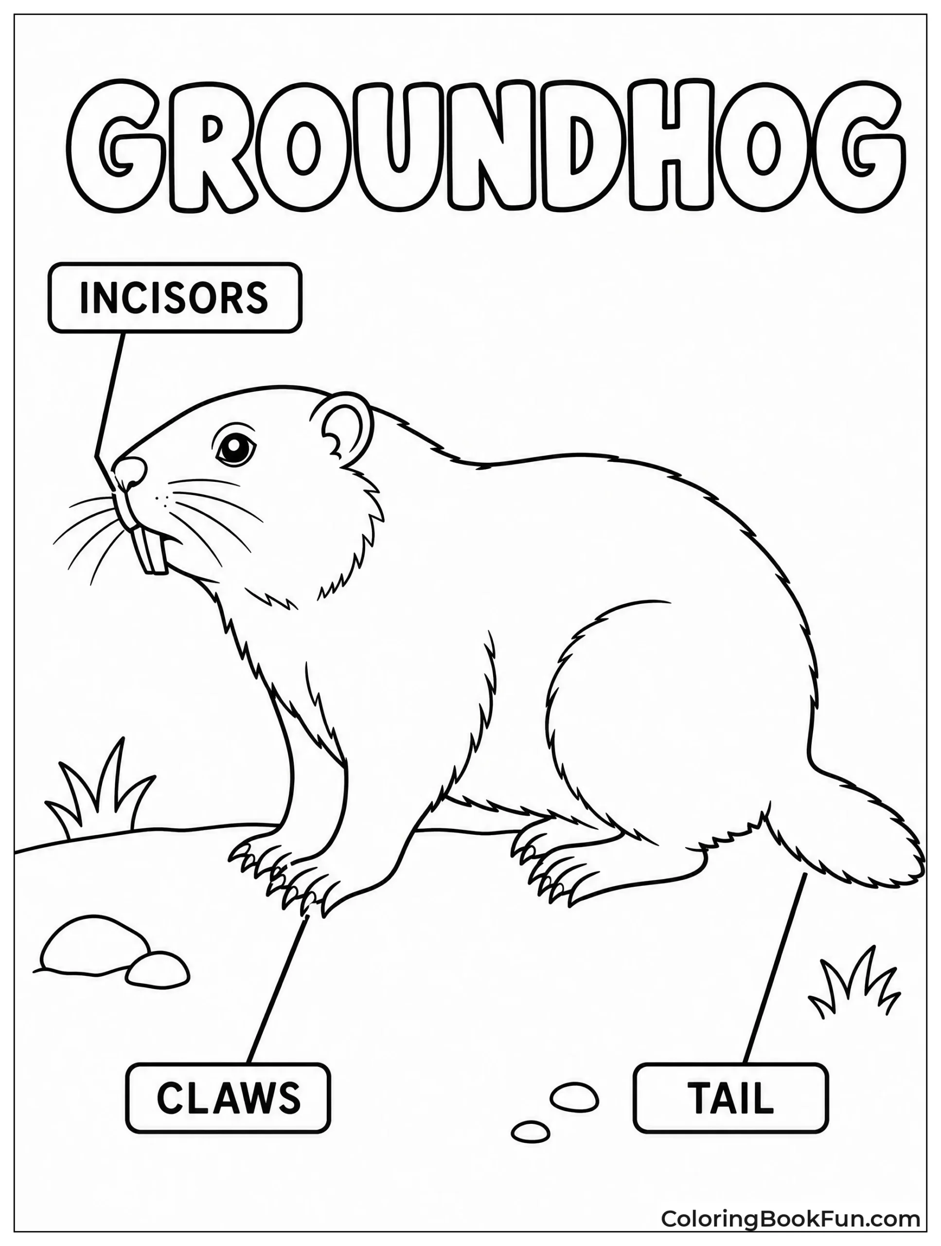 Groundhog Anatomy with Labels