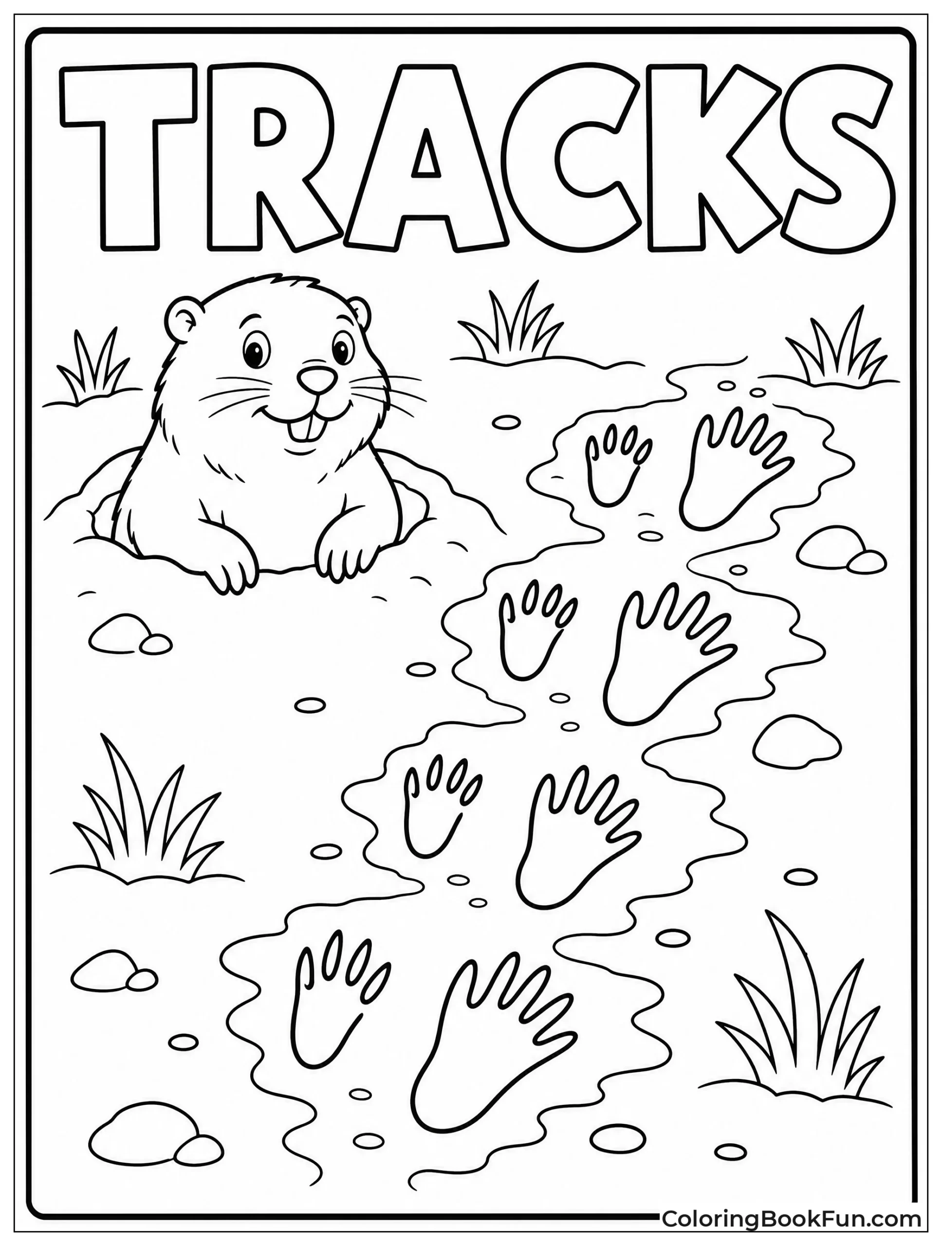 Groundhog Paw Prints in Mud