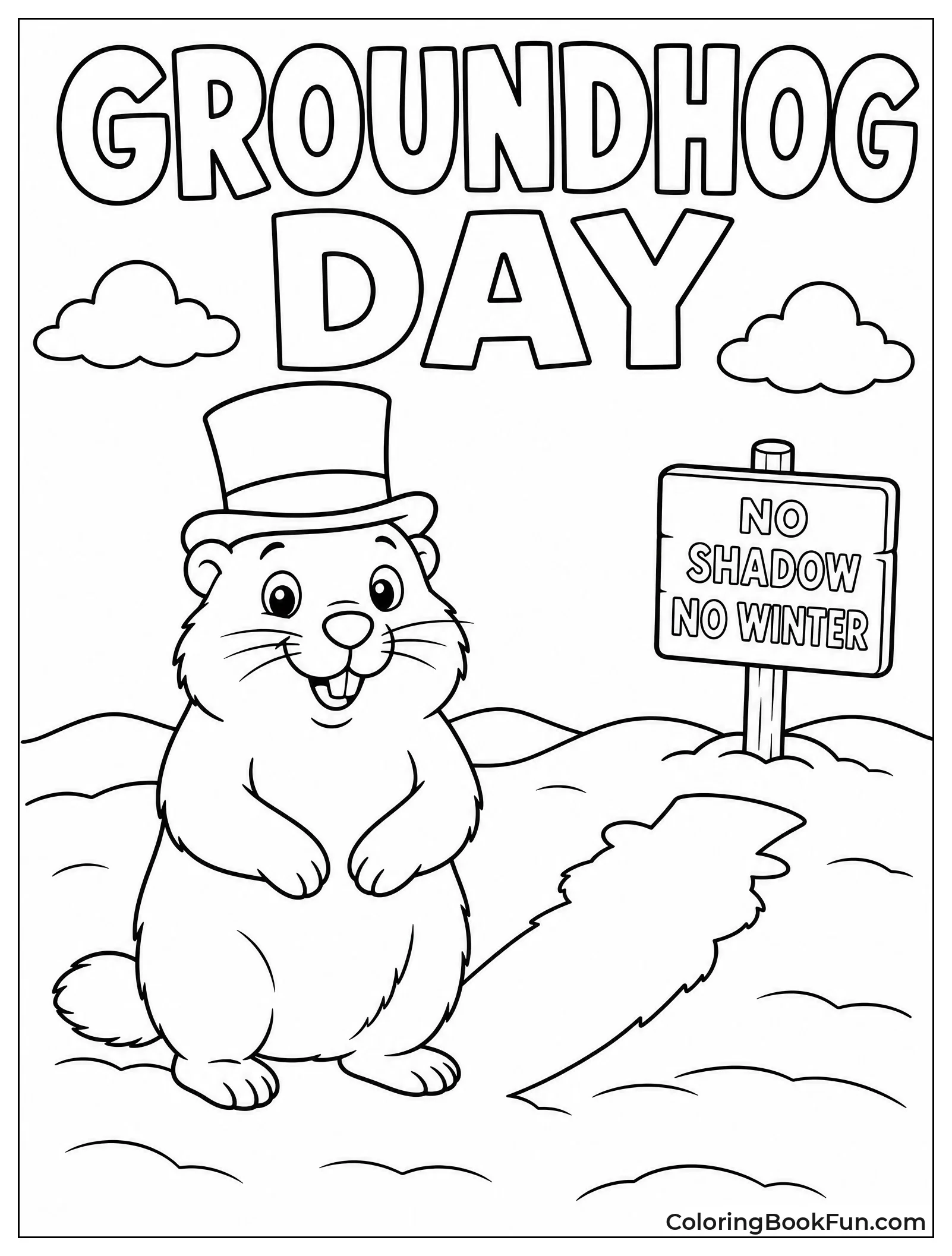 Groundhog Seeing Its Shadow