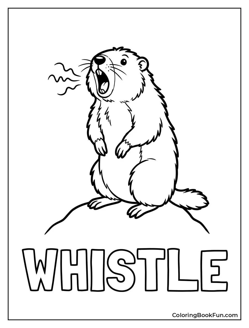 Groundhog Whistling a Loud Alarm