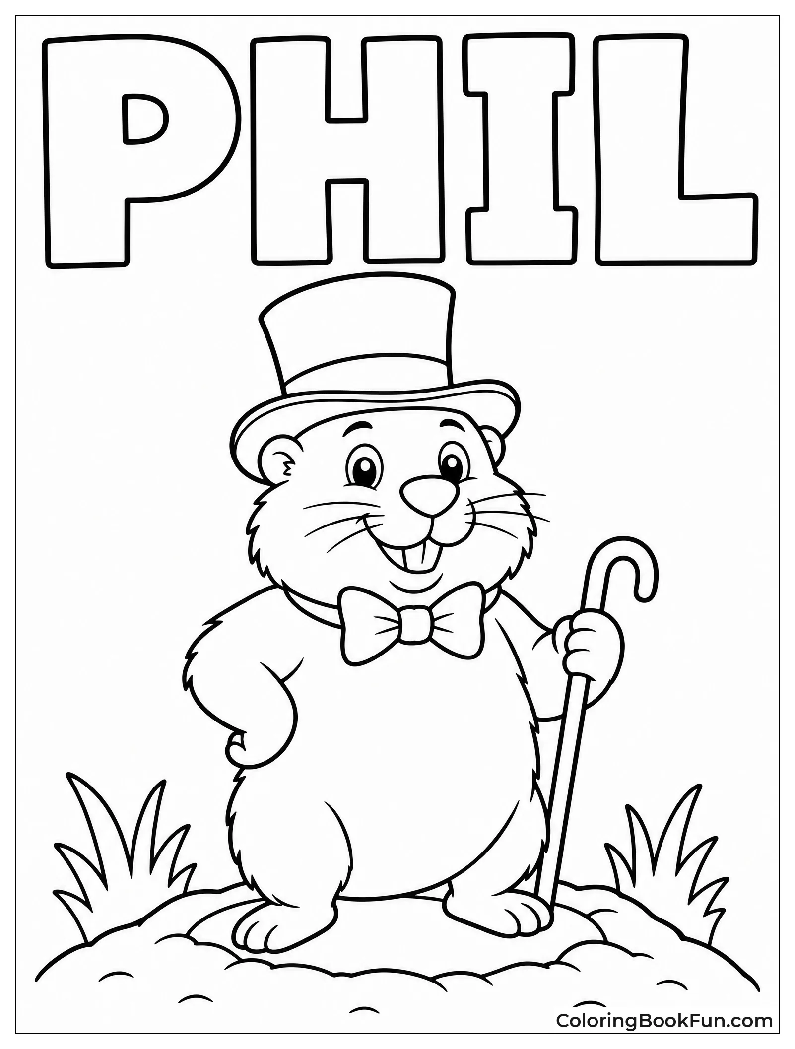 Groundhog Wearing a Top Hat