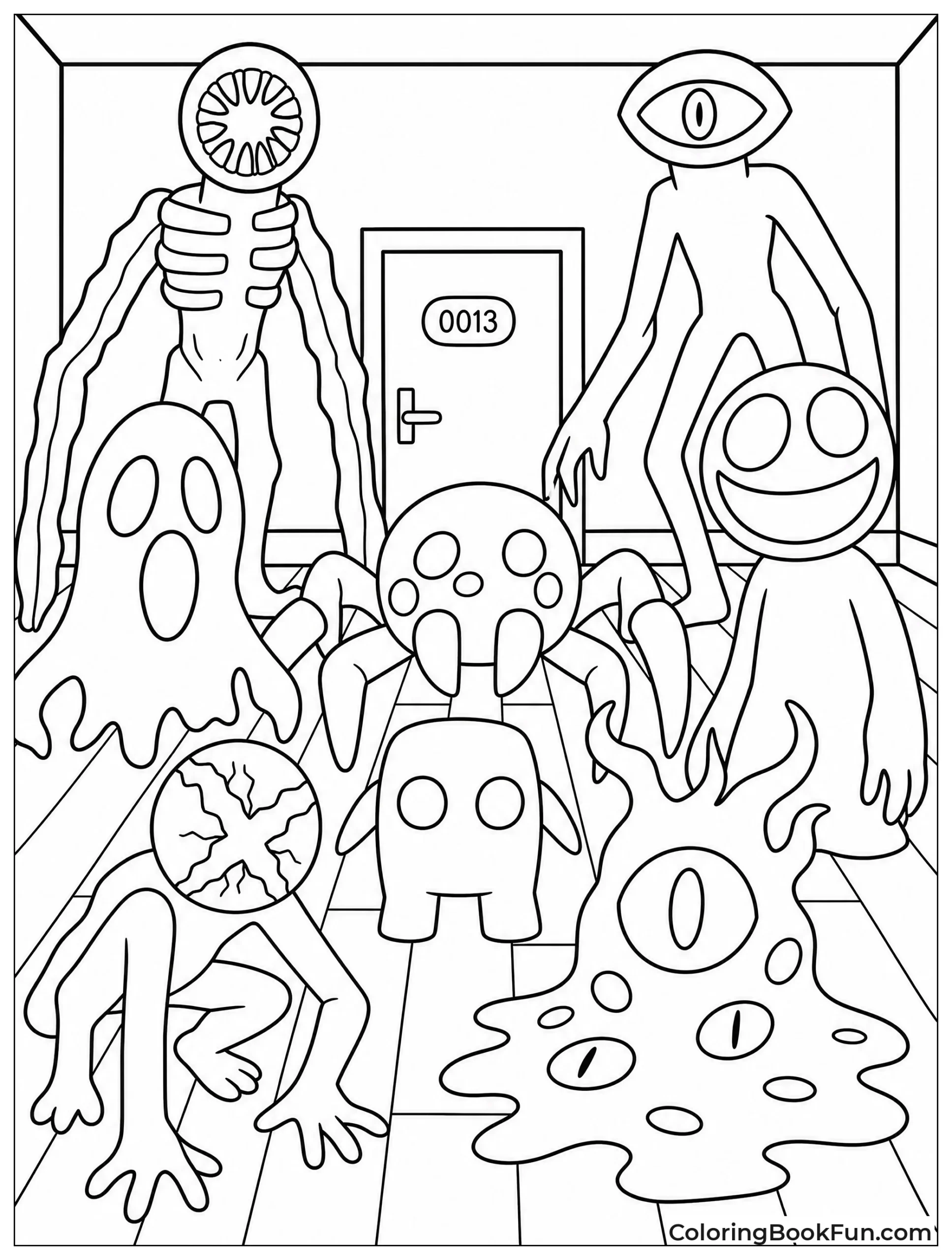 Monsters Together in Dark Room