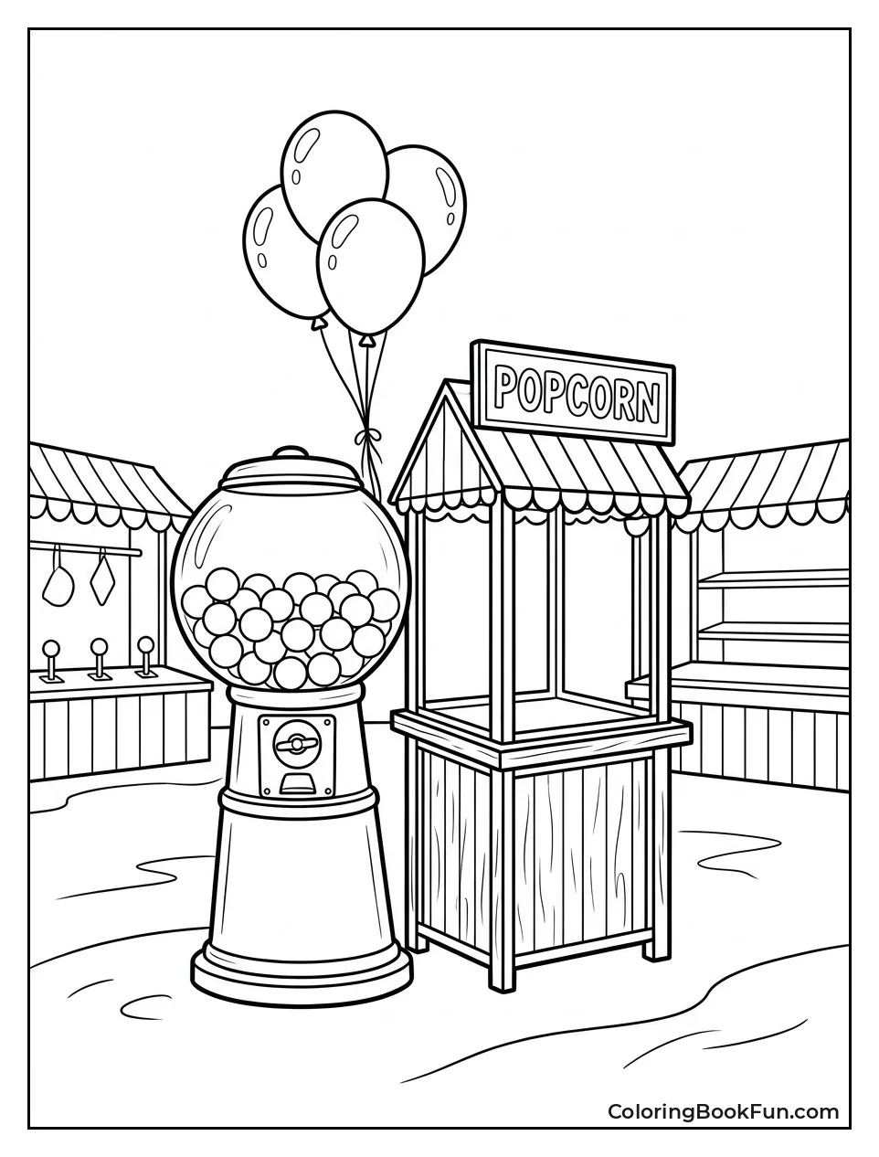 Machine Stands at Carnival Booth