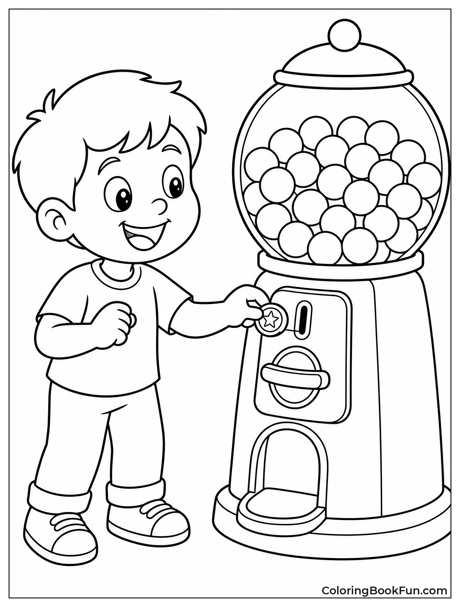 Child Puts Coin in Machine