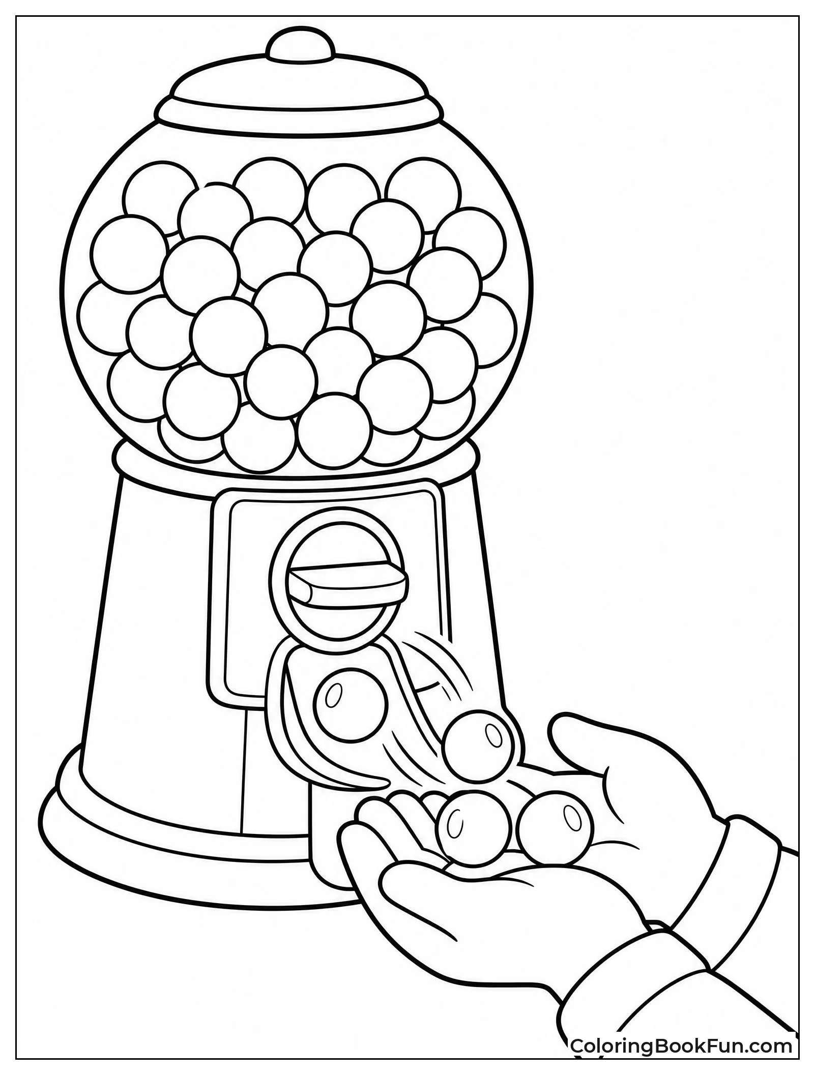 Gumballs Roll into Waiting Hands