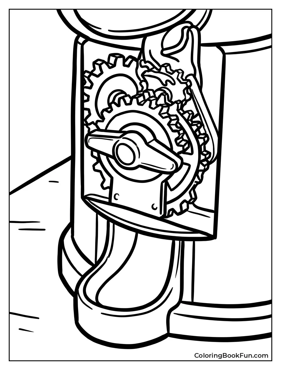 Gears and Chute Inside Machine