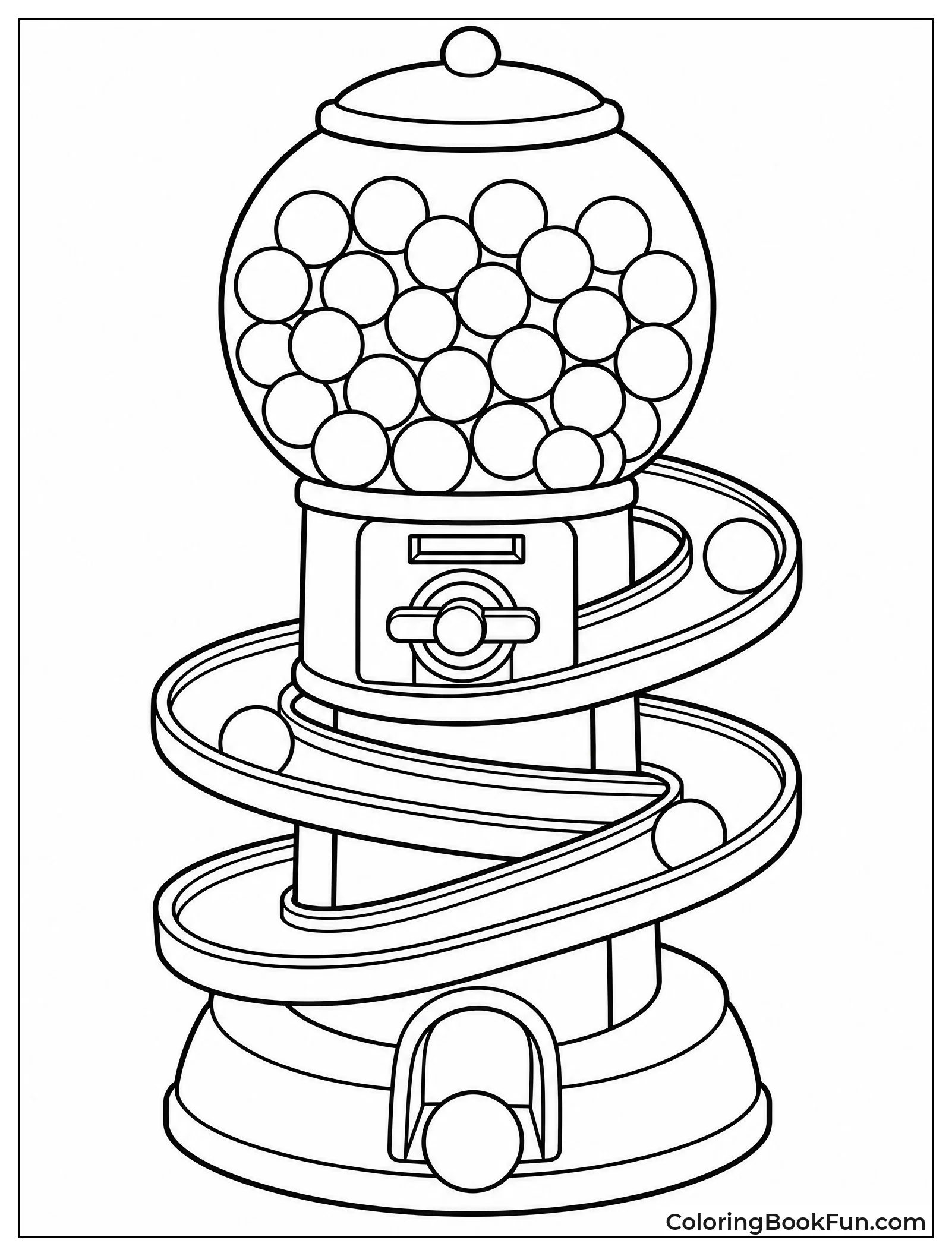 Gumballs Race Down Spiral Ramp