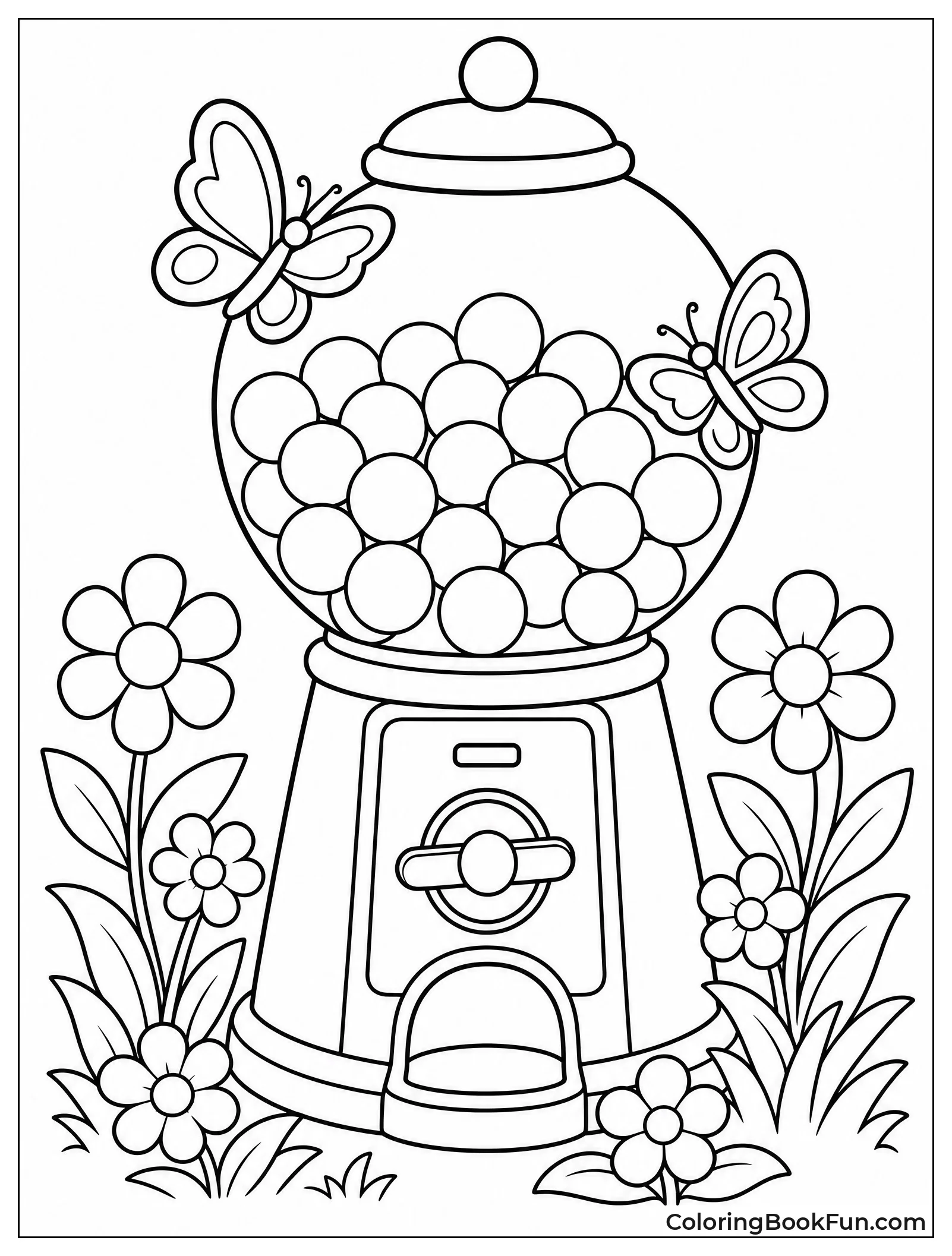 Flowers Grow Around Garden Machine