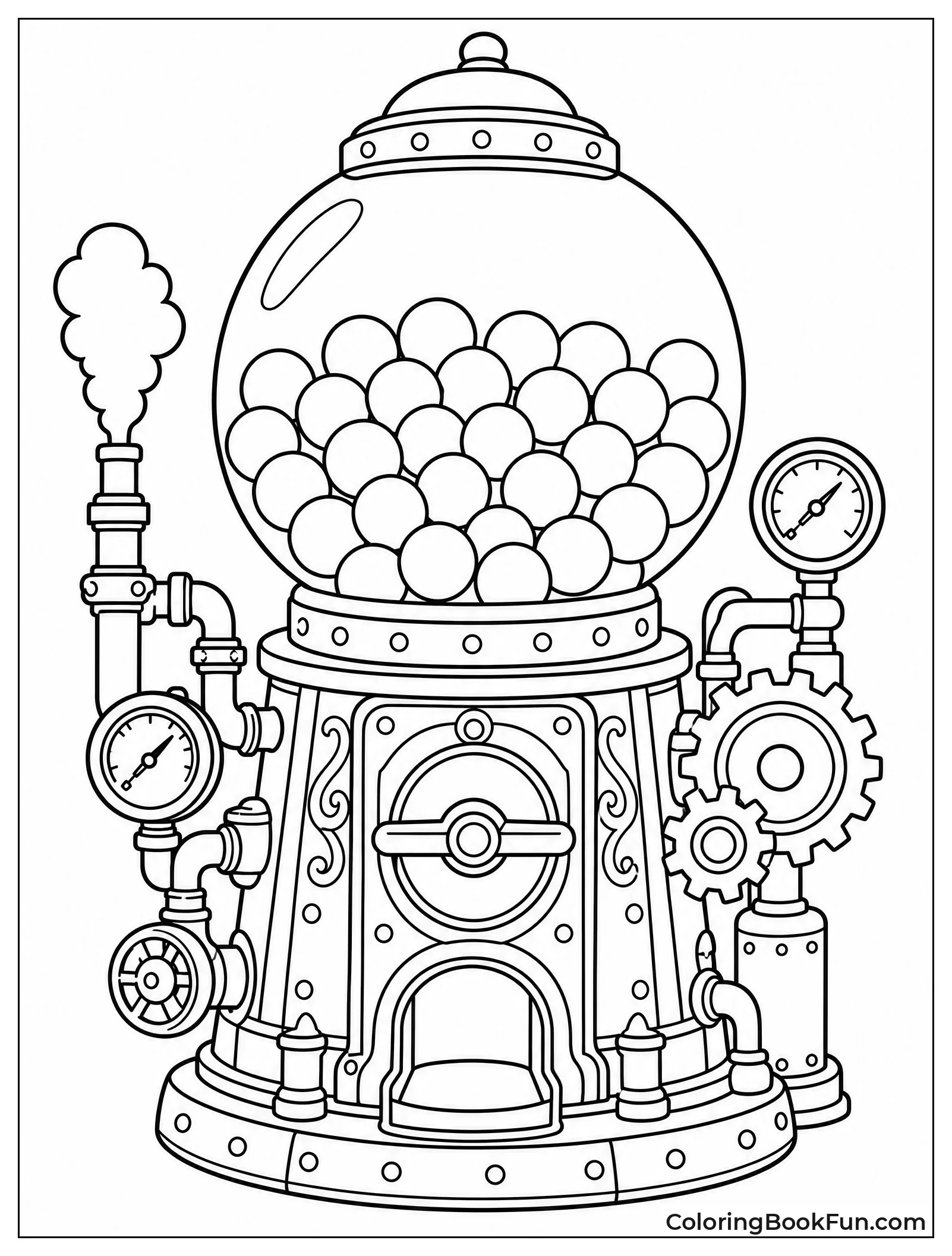 Brass Pipes Cover Steampunk Machine