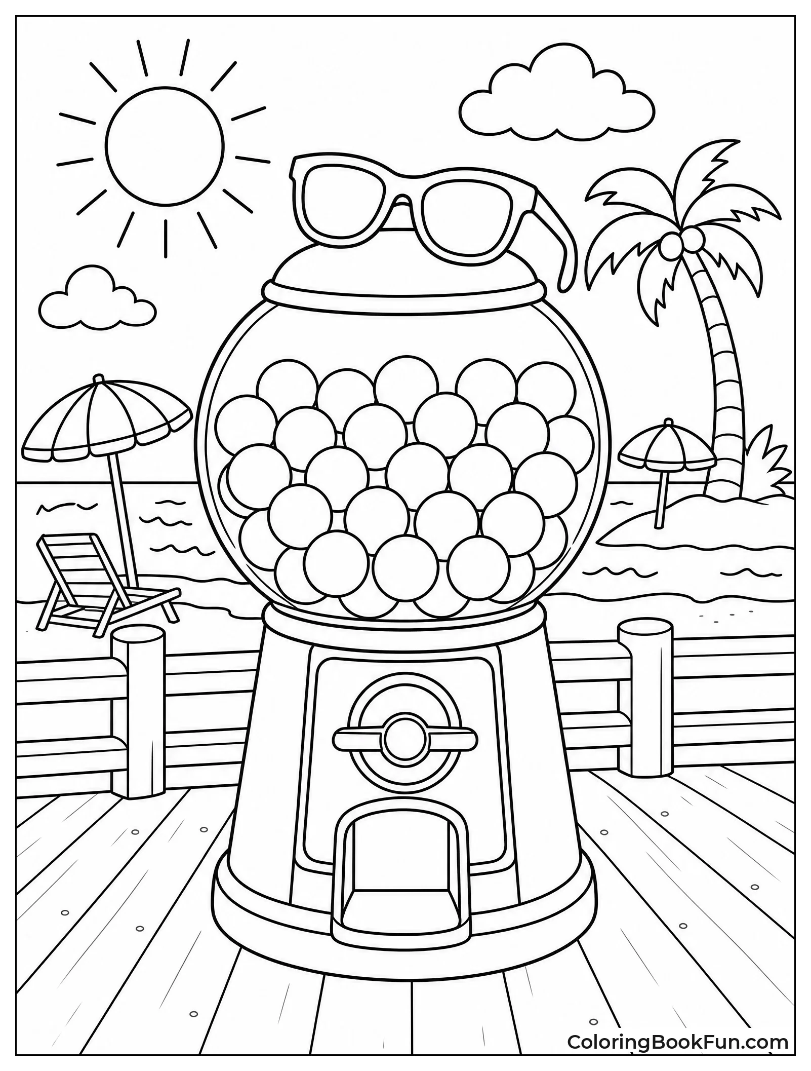 Machine Stands on Sunny Beach